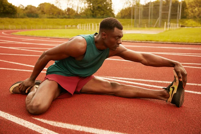 man stretching