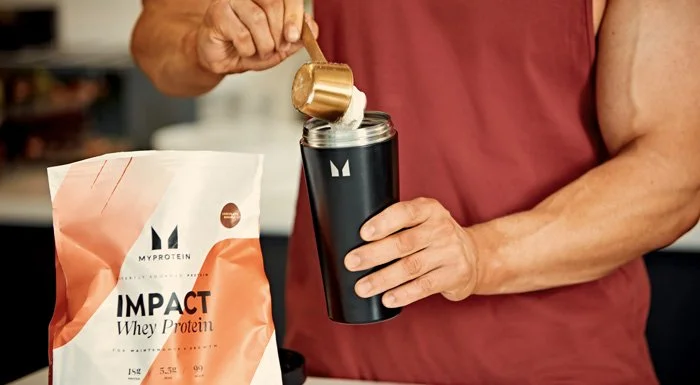 A collection of muscle-building supplements