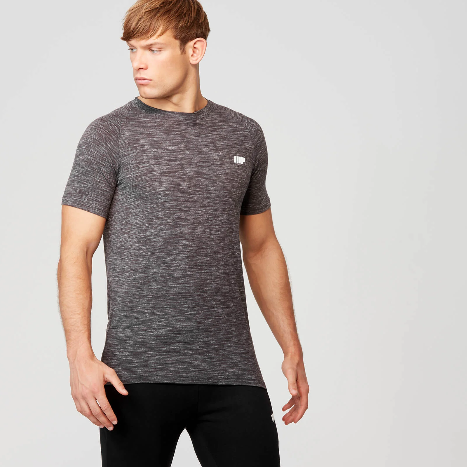 MP Men's Performance Short Sleeve Top - Charcoal Marl - M الصورة 1