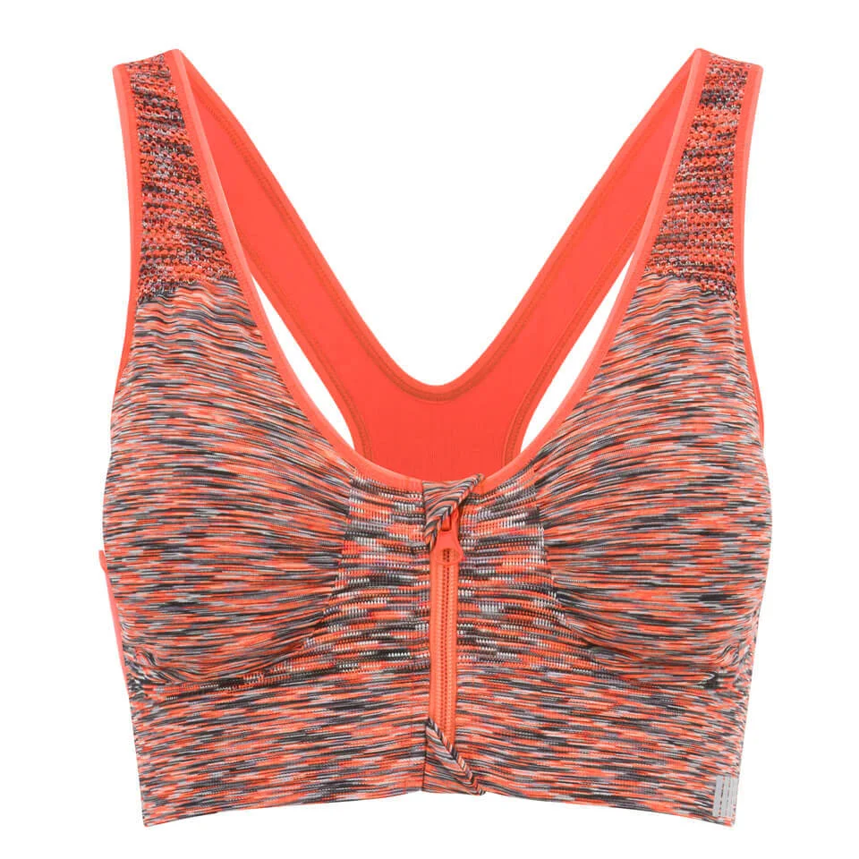 Myprotein Women's Medium Support Zip Front Sports Bra - Orange Marl الصورة 1