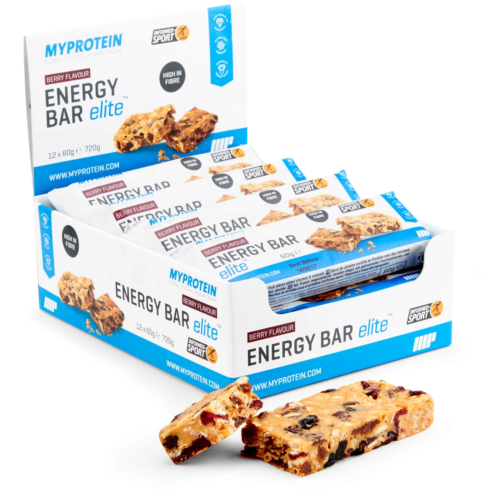 Myprotein Energy Bar Elite - 12 x 60g - التوت الصورة 1