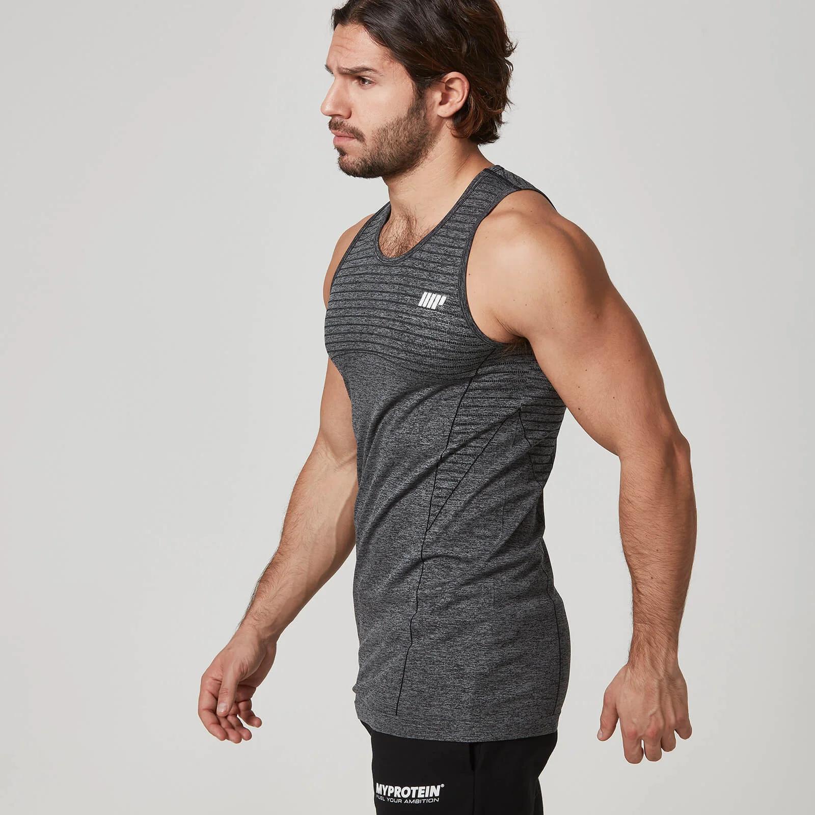 Myprotein Carve Seamless Tank Top - S - أسود الصورة 1