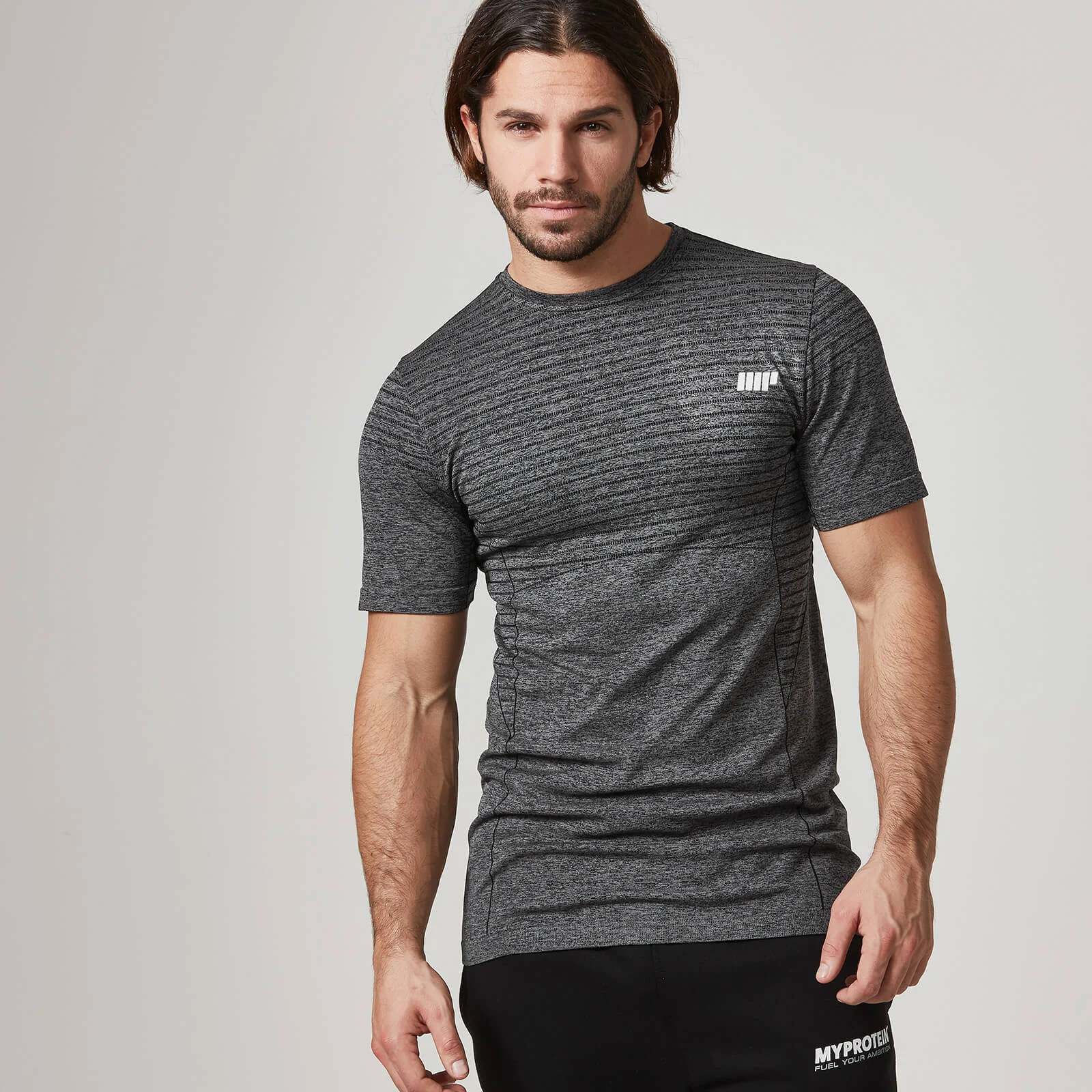 Myprotein Carve Seamless Short Sleeve T-Shirt - S - أسود الصورة 1