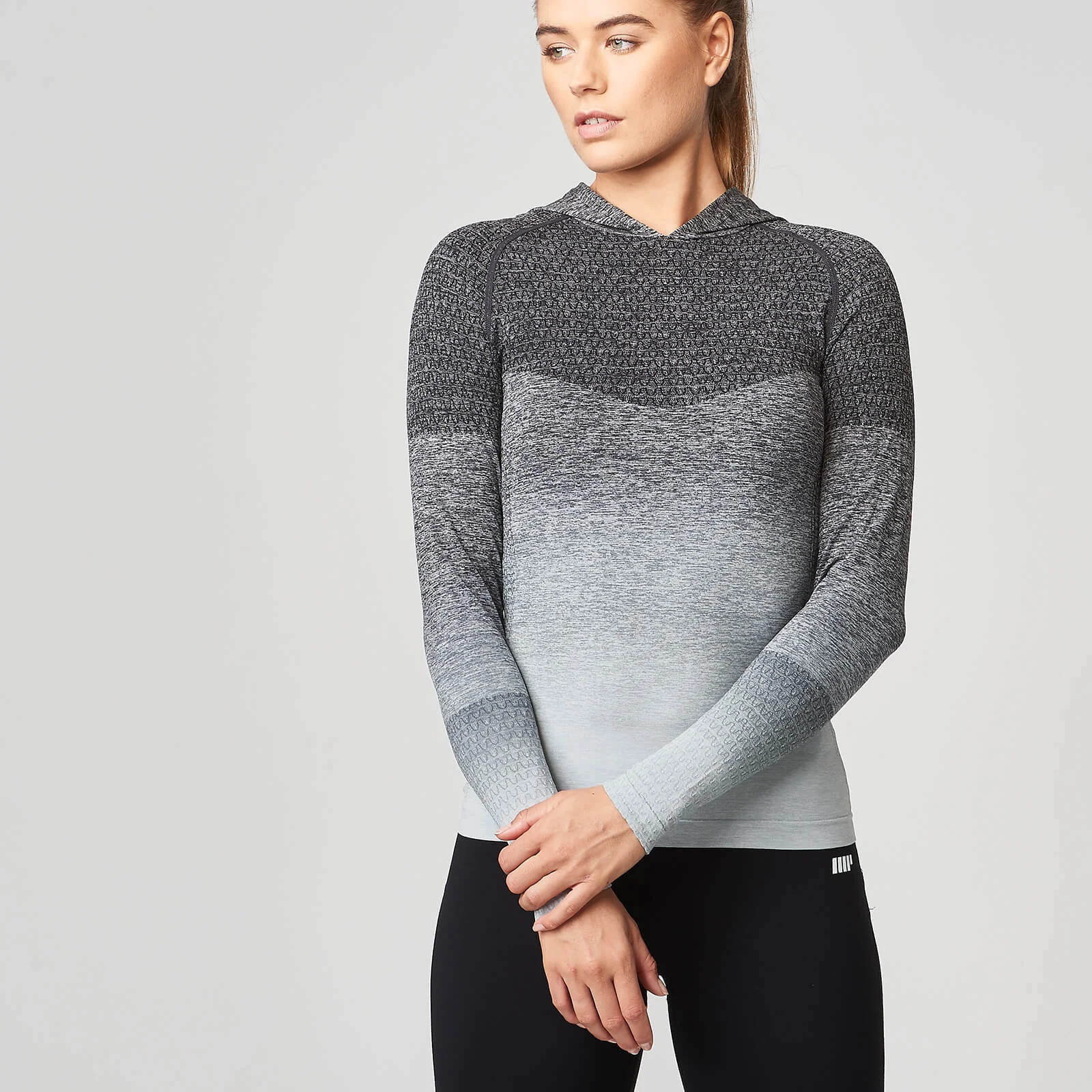Myprotein Ombre Seamless Hoodie - XS - أسود الصورة 1