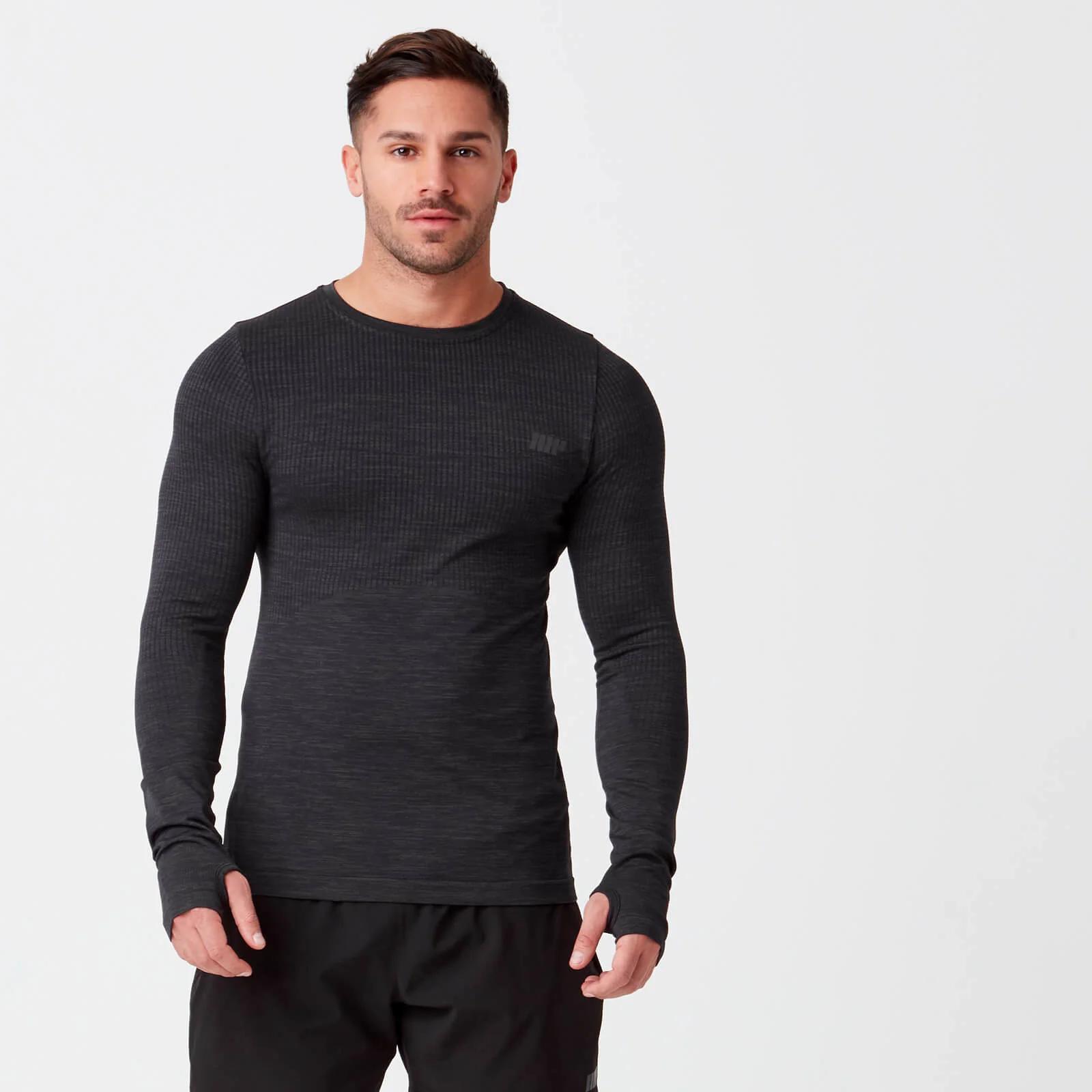 Myprotein Sculpt Seamless Long Sleeve T-Shirt - Black - S - أسود الصورة 1