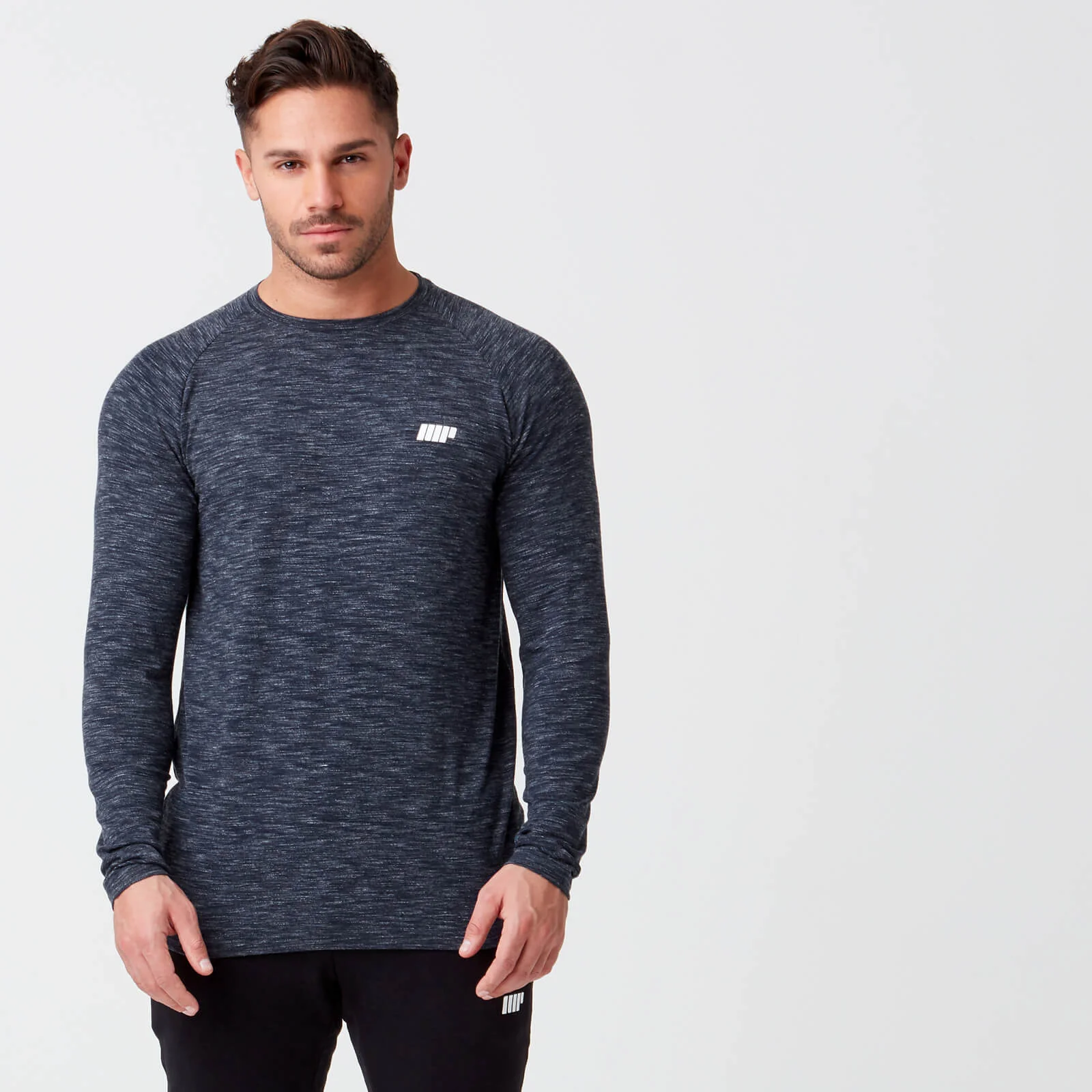 Myprotein Performance Long Sleeve Top - Navy Marl - XS - نسيج كحلي الصورة 1
