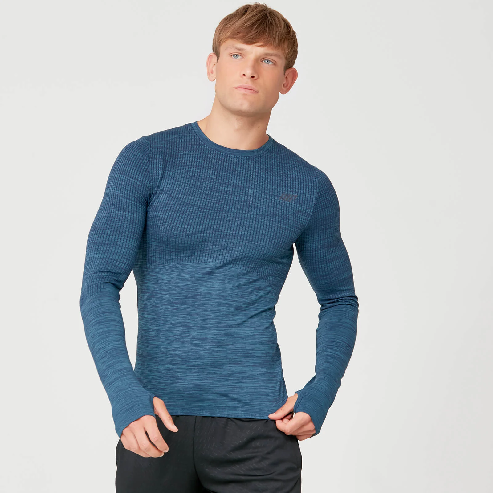 MP Sculpt Seamless Long Sleeve T-Shirt - Petrol Blue - XS الصورة 1
