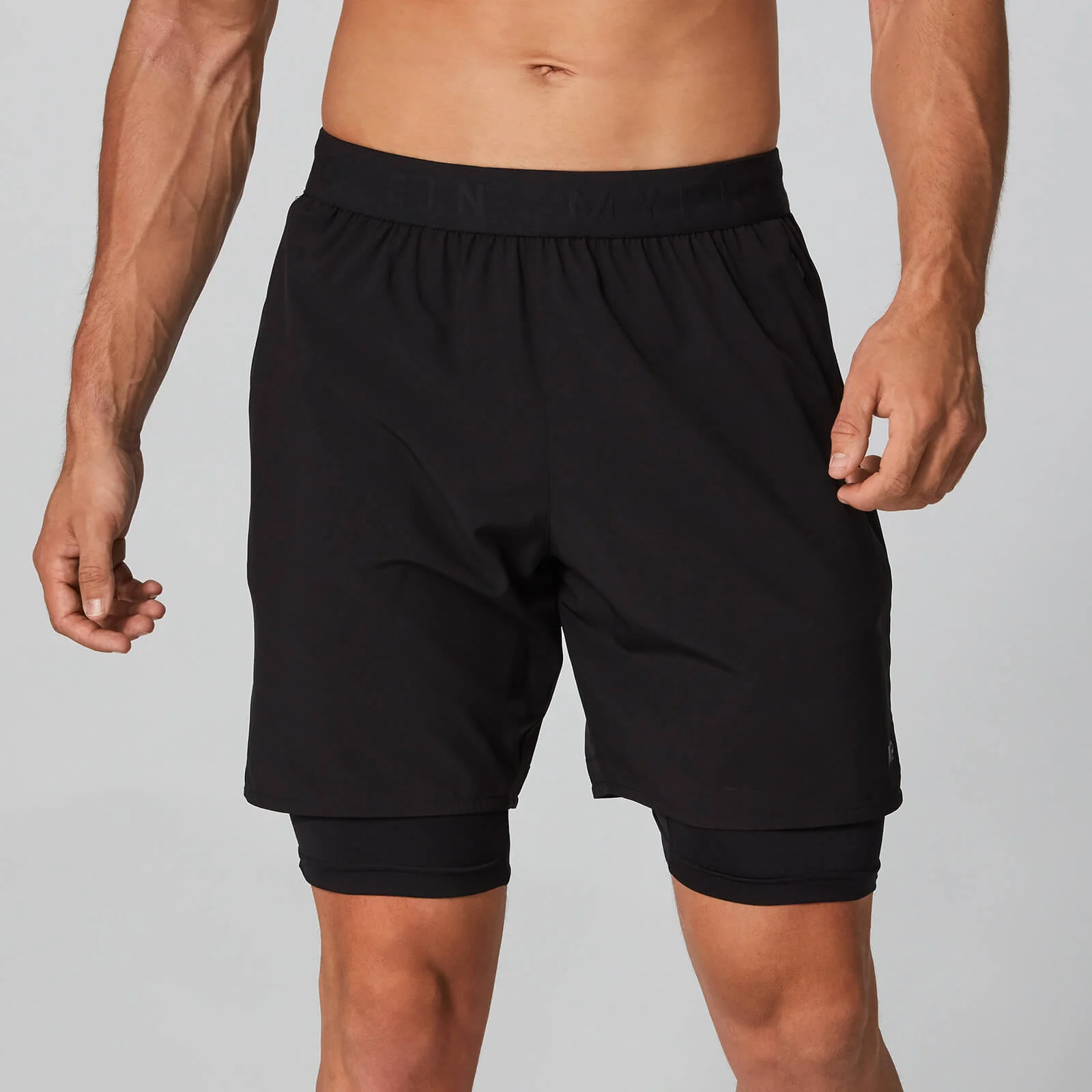 MP Men's Power Double-Layered Shorts - Black - XS الصورة 1