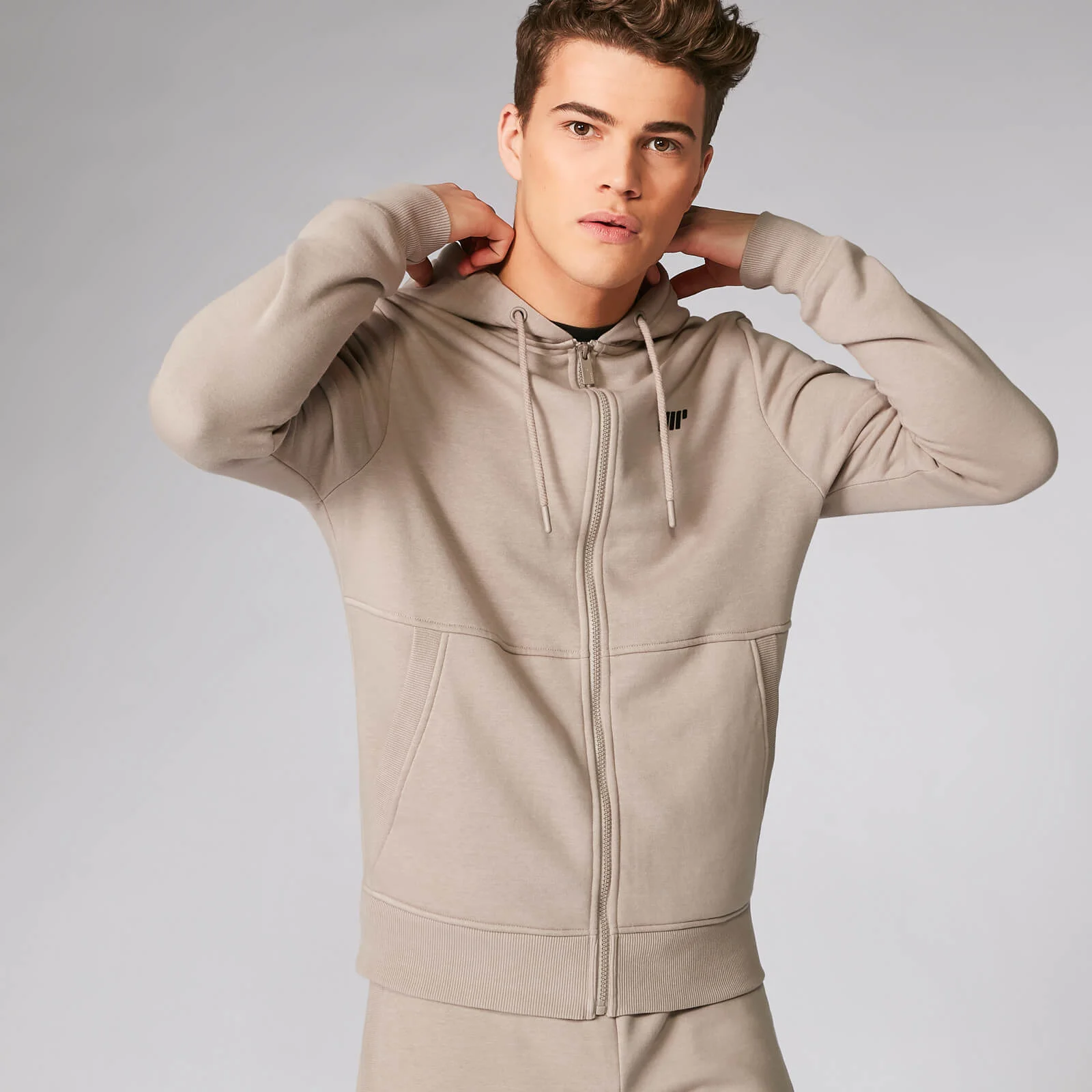 Myprotein Tru-Fit Zip Up Hoodie 2.0 - Taupe - XS الصورة 1