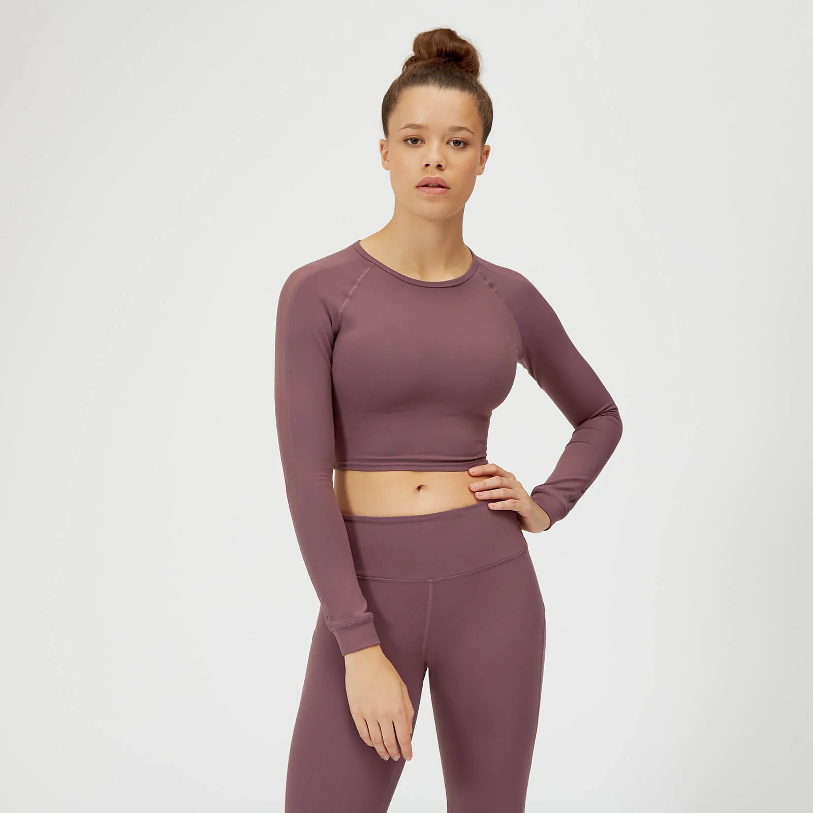 MP Power Long Sleeve Crop Top - Mauve - XS الصورة 1