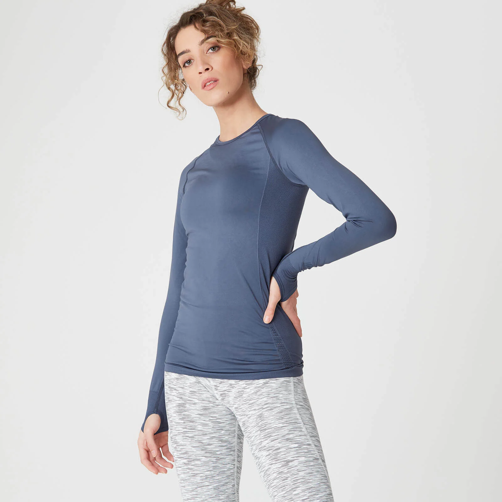 MP Shape Seamless Long-Sleeve Top – Dark Indigo - XS الصورة 1