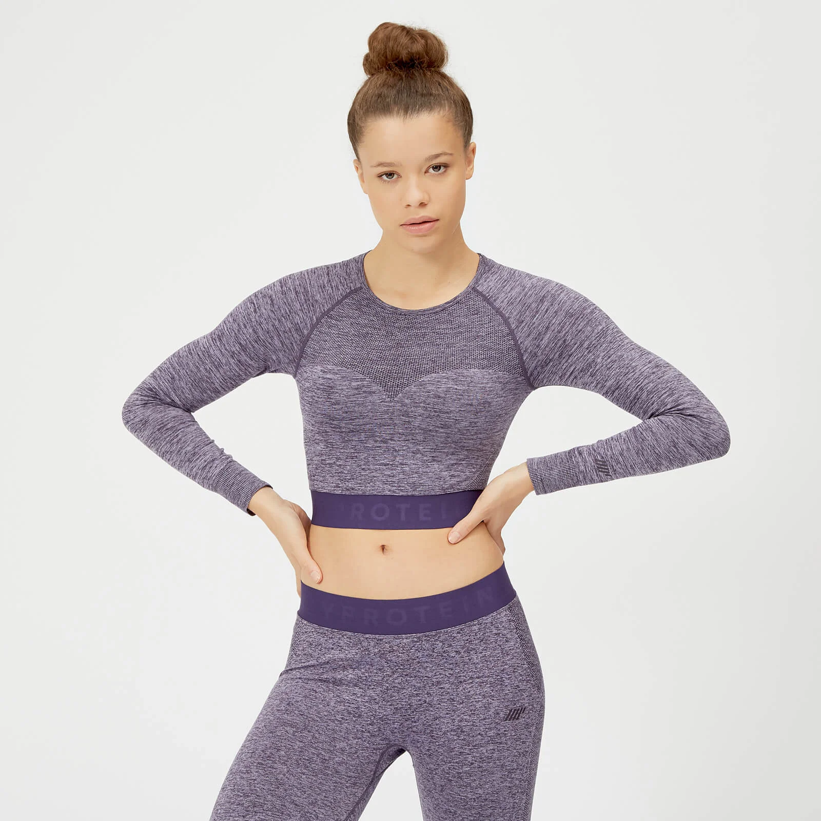 MP Inspire Seamless Crop Top - Purple - XS الصورة 1