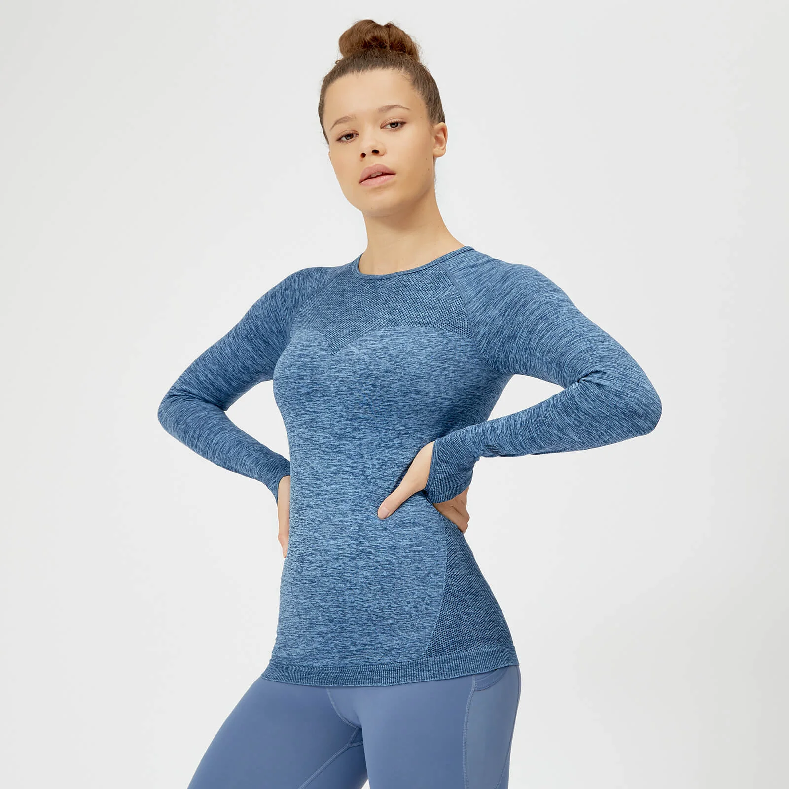 Myprotein Inspire Seamless Long Sleeve Top - Blue - XS الصورة 1