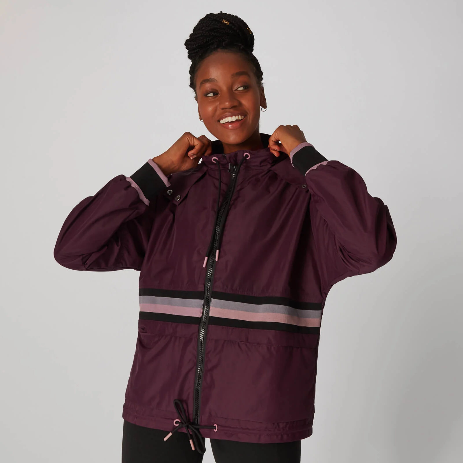 MP Women's Sleeve Stripe Windbreaker Jacket - Malbec - XS الصورة 1