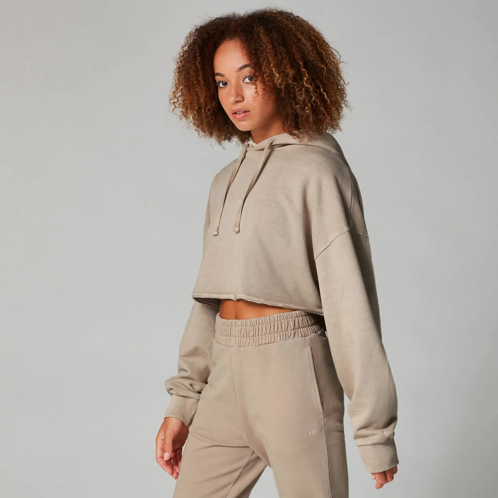 Myprotein Washed Cropped Hoodie - Sesame - XS الصورة 1