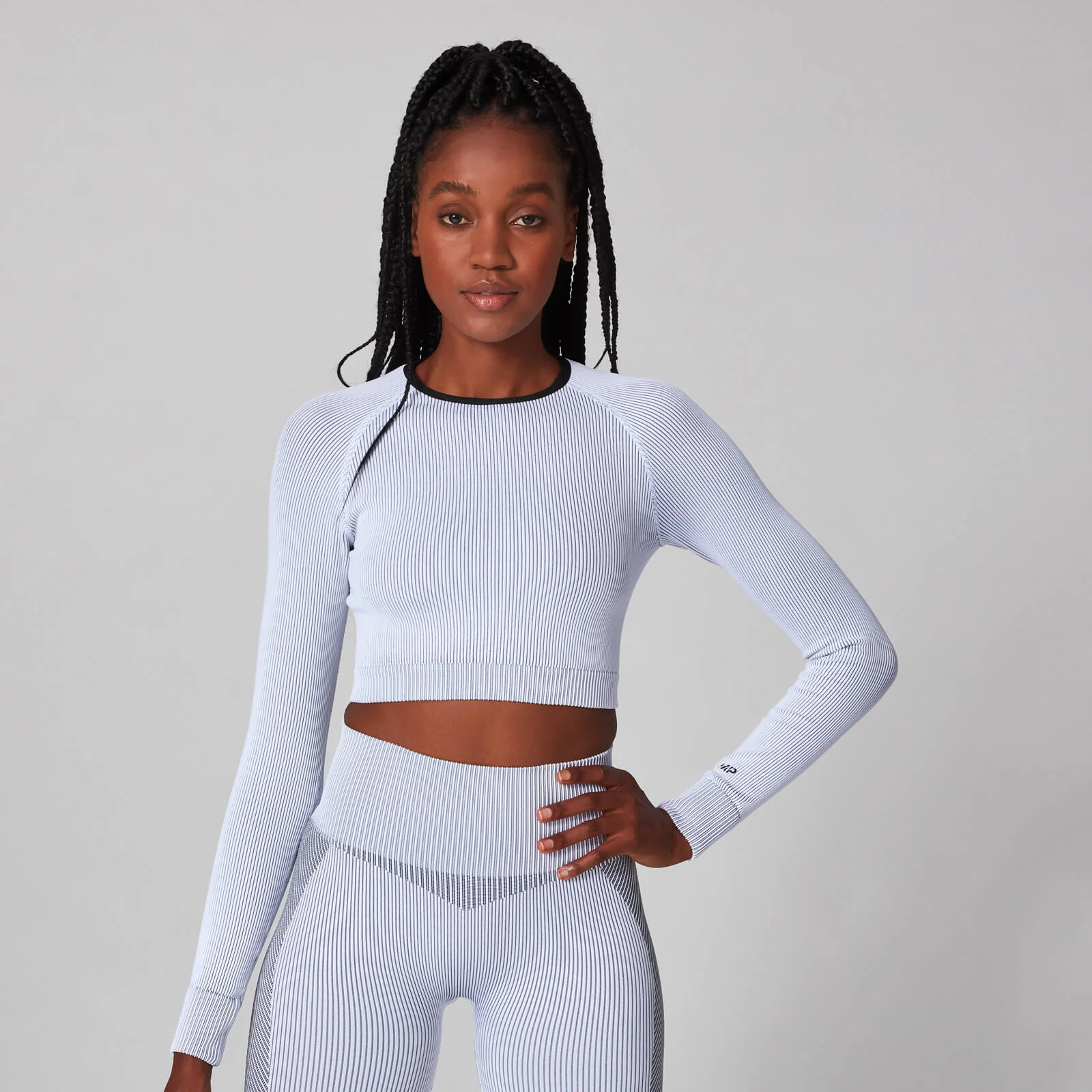 MP Contrast Rib Seamless Long Sleeve Crop Top - XS الصورة 1