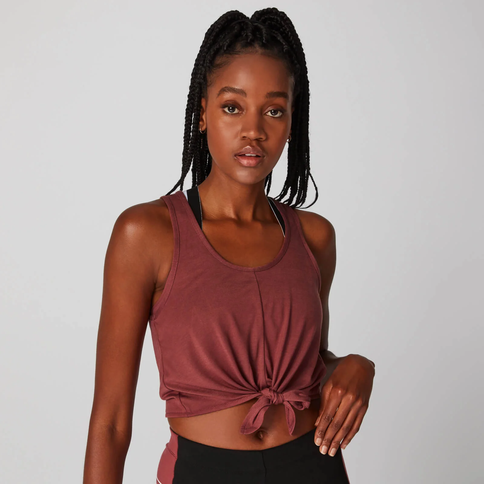 MP Women's Tie Front Crop Vest - Port - XS الصورة 1