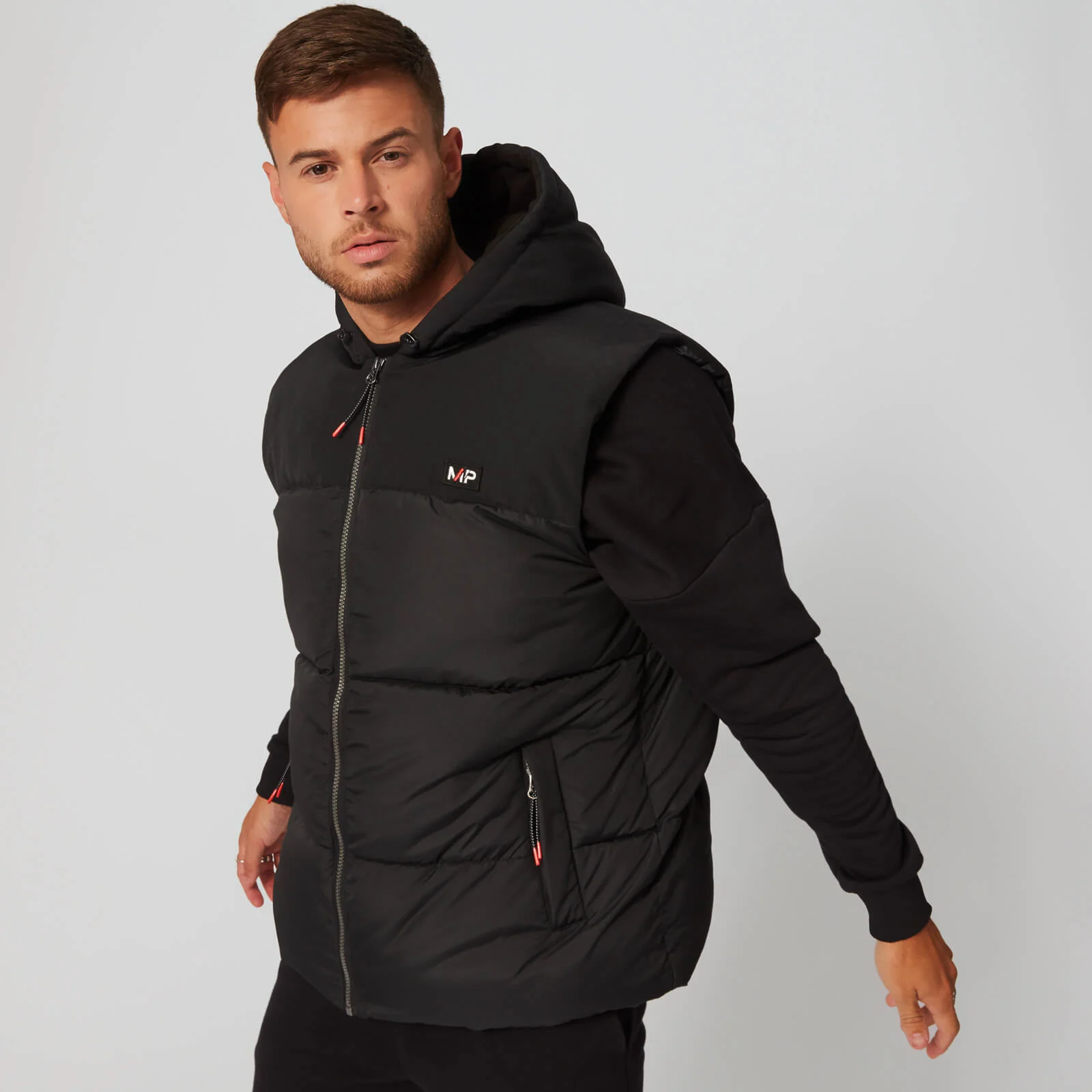 MP Men's Fabric Mix Puffer Gilet - Black - XS الصورة 1