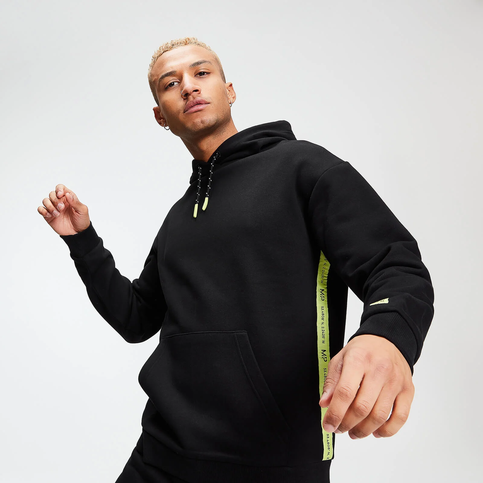 MP Men's Rest Day Tape Hoodie - Black - XS الصورة 1