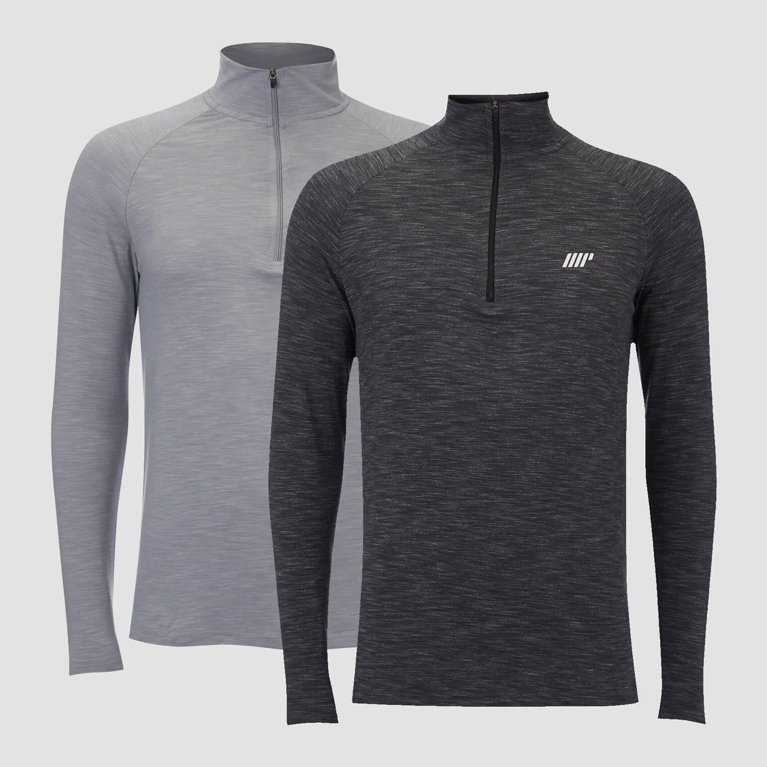 Myprotein Performance 2 Pack 1/4 Zip Top - Charcoal Marl/Grey Marl - XS الصورة 1