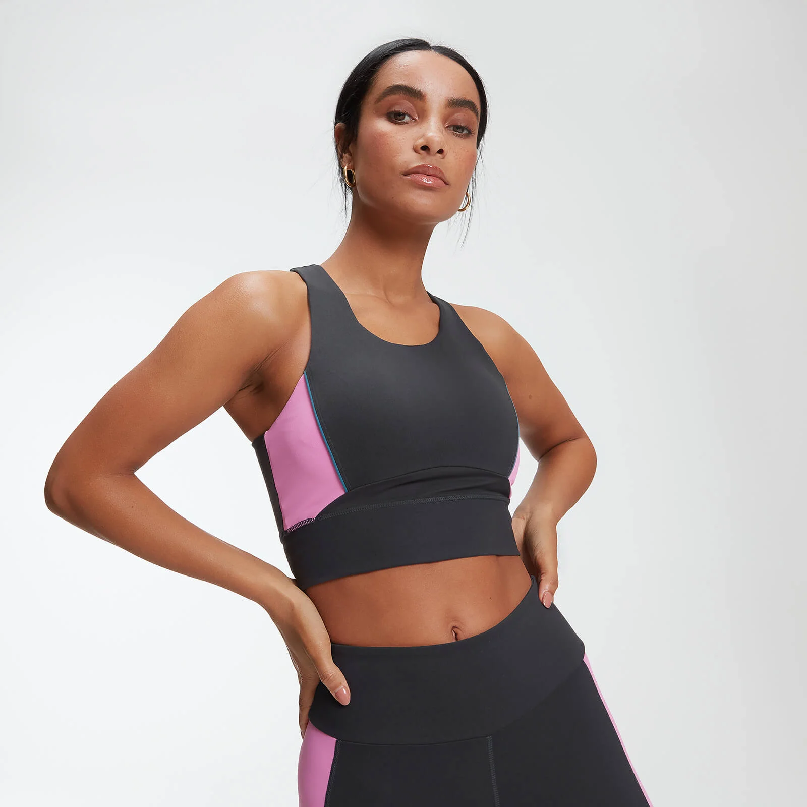 MP Women's Power Longline Crop Top - Slate - XS الصورة 1