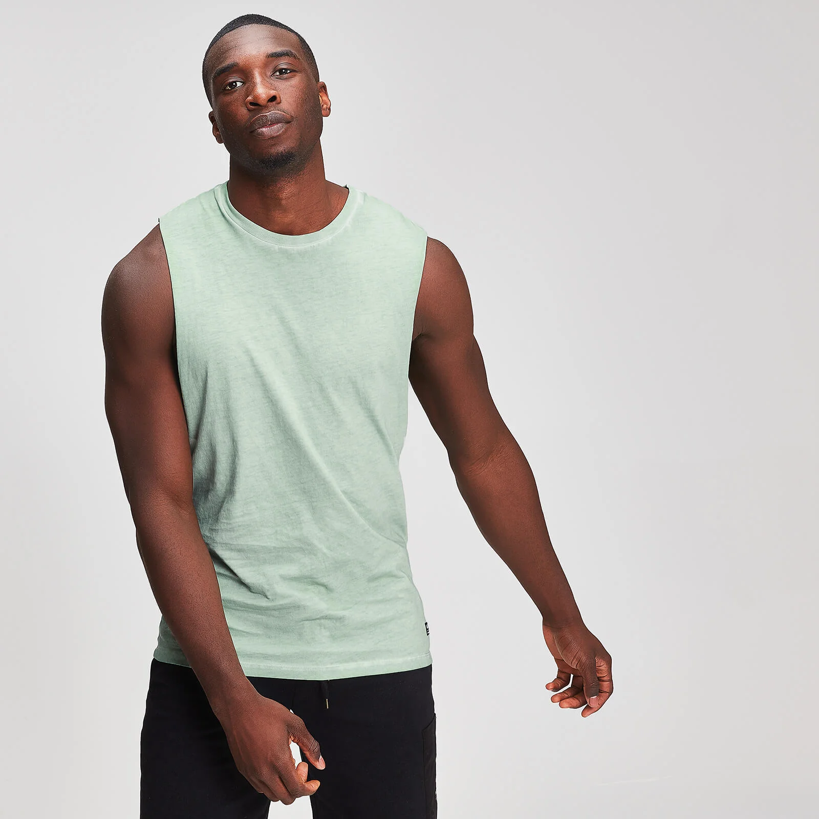 MP Graphic Men's Drop Armhole Tank Top - Mint - XS الصورة 1