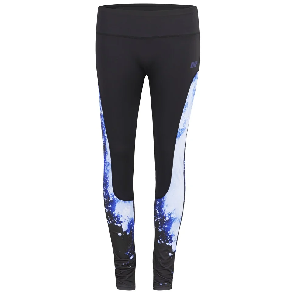 Myprotein Women’s High Waisted Printed Panel Leggings - Blue الصورة 1