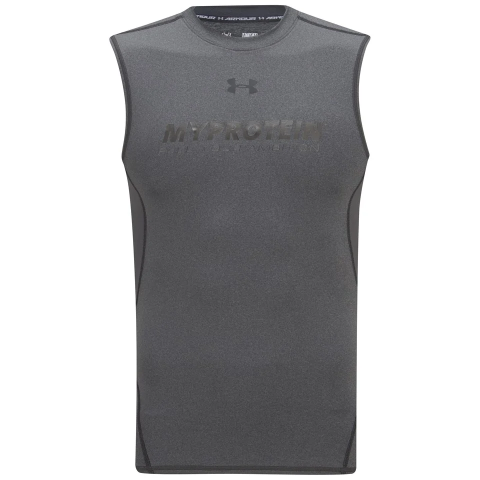 Under Armour Men's HeatGear Sleeveless Compression Shirt - Carbon Heather الصورة 1