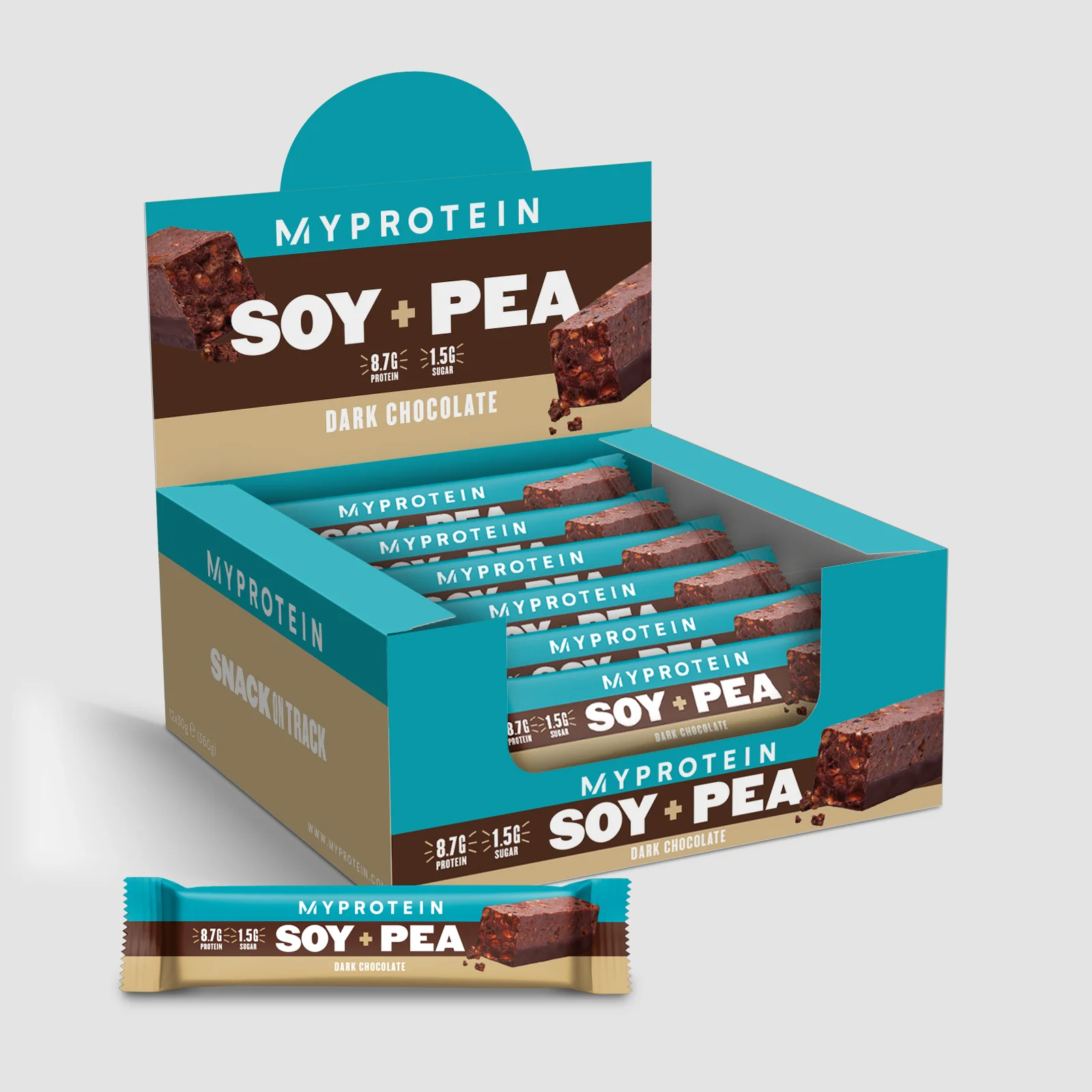 Soy + Pea Bars - الشوكولاتة الداكنة الصورة 1