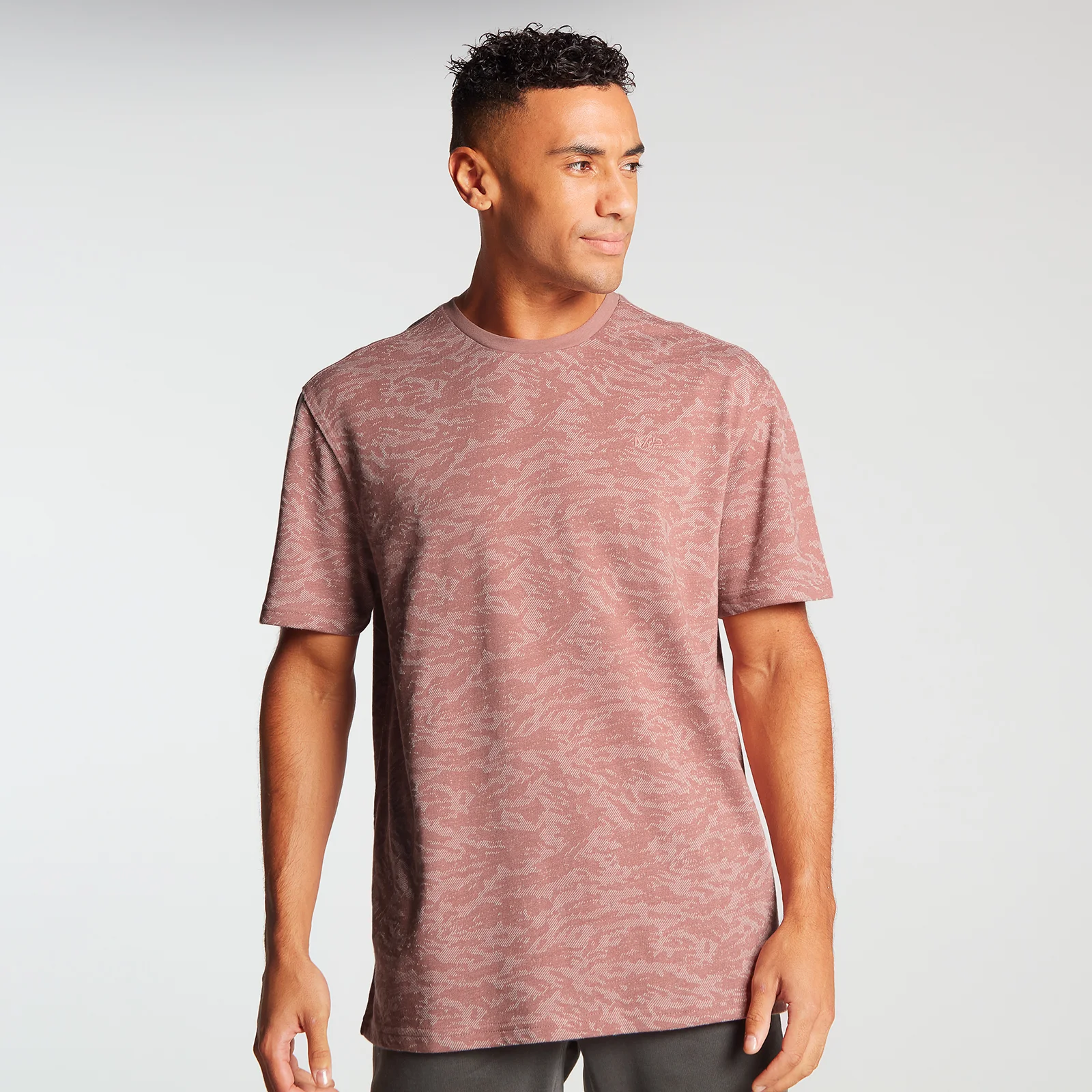 MP Men's Training Short Sleeve Camo Oversized T-Shirt - Dust Pink - XXS الصورة 1