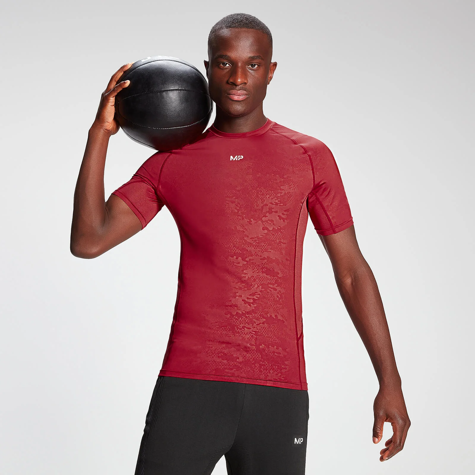 MP Men's Engage Short Sleeve Baselayer - Wine - XXS الصورة 1