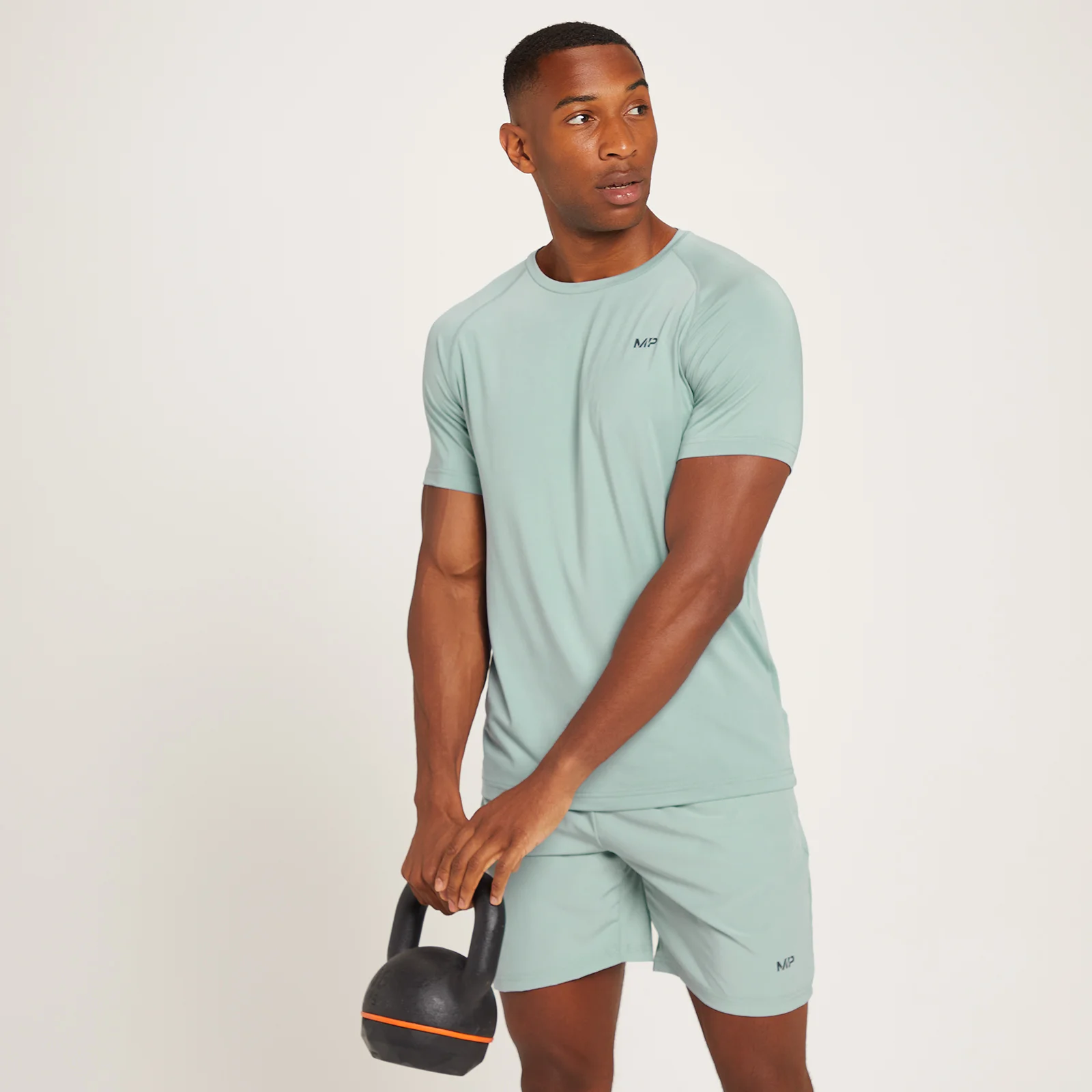 MP Men's Linear Mark Graphic Training Short Sleeve T-Shirt - Ice Blue - XXS الصورة 1