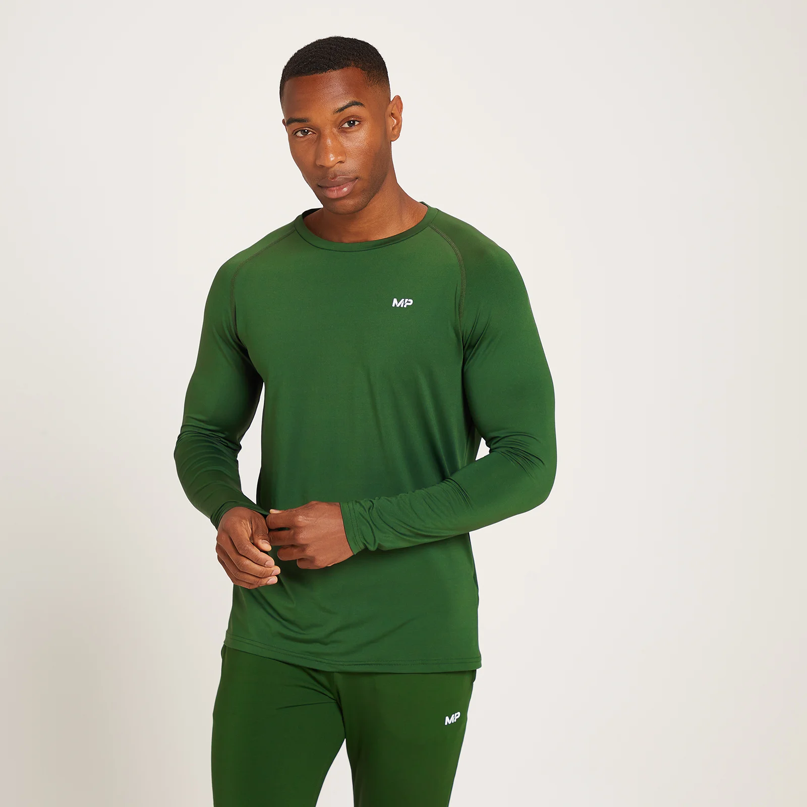 MP Men's Linear Mark Graphic Training Long Sleeve T-Shirt - Dark Green - XXS الصورة 1