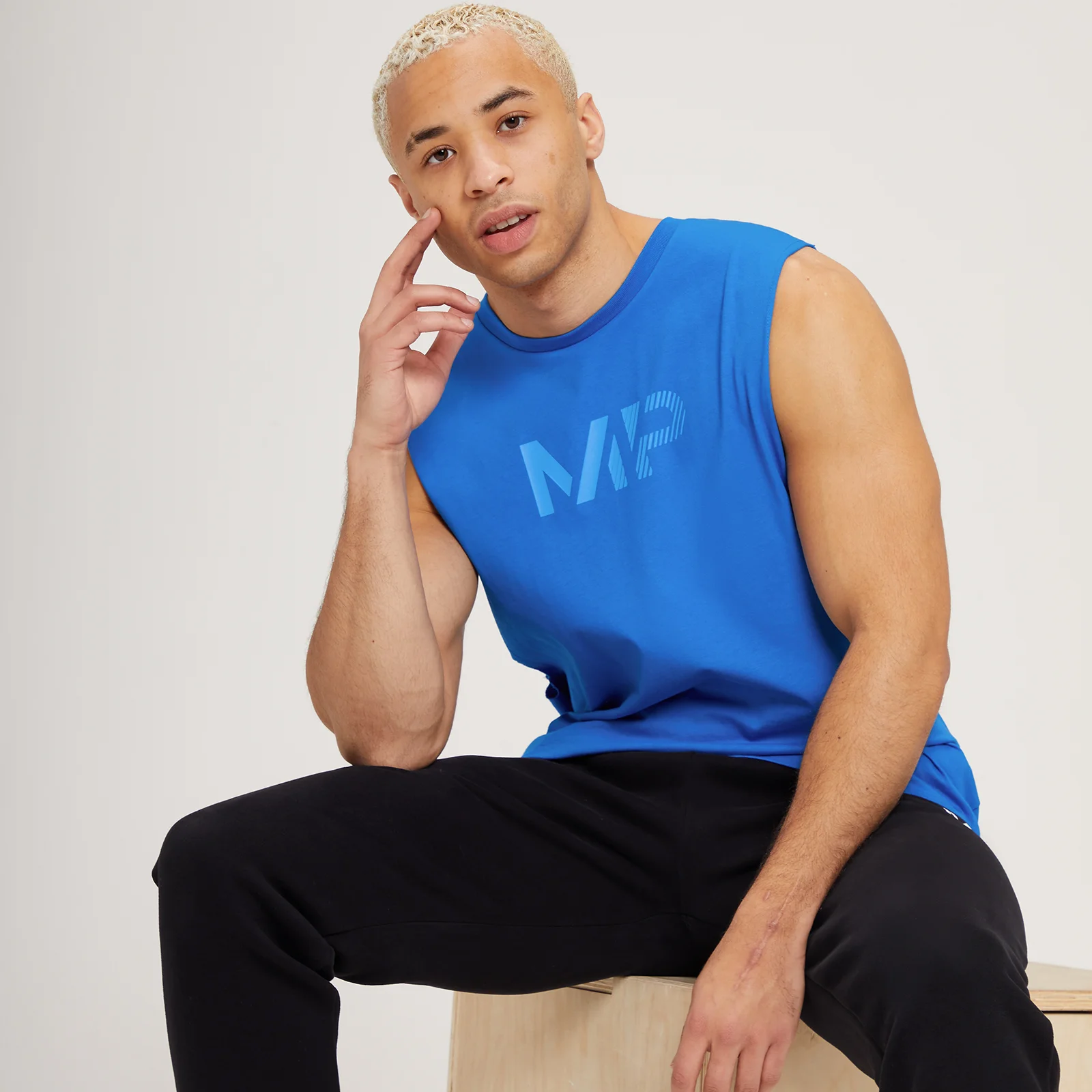 MP Men's Fade Graphic Tank Top - True Blue - XXS الصورة 1