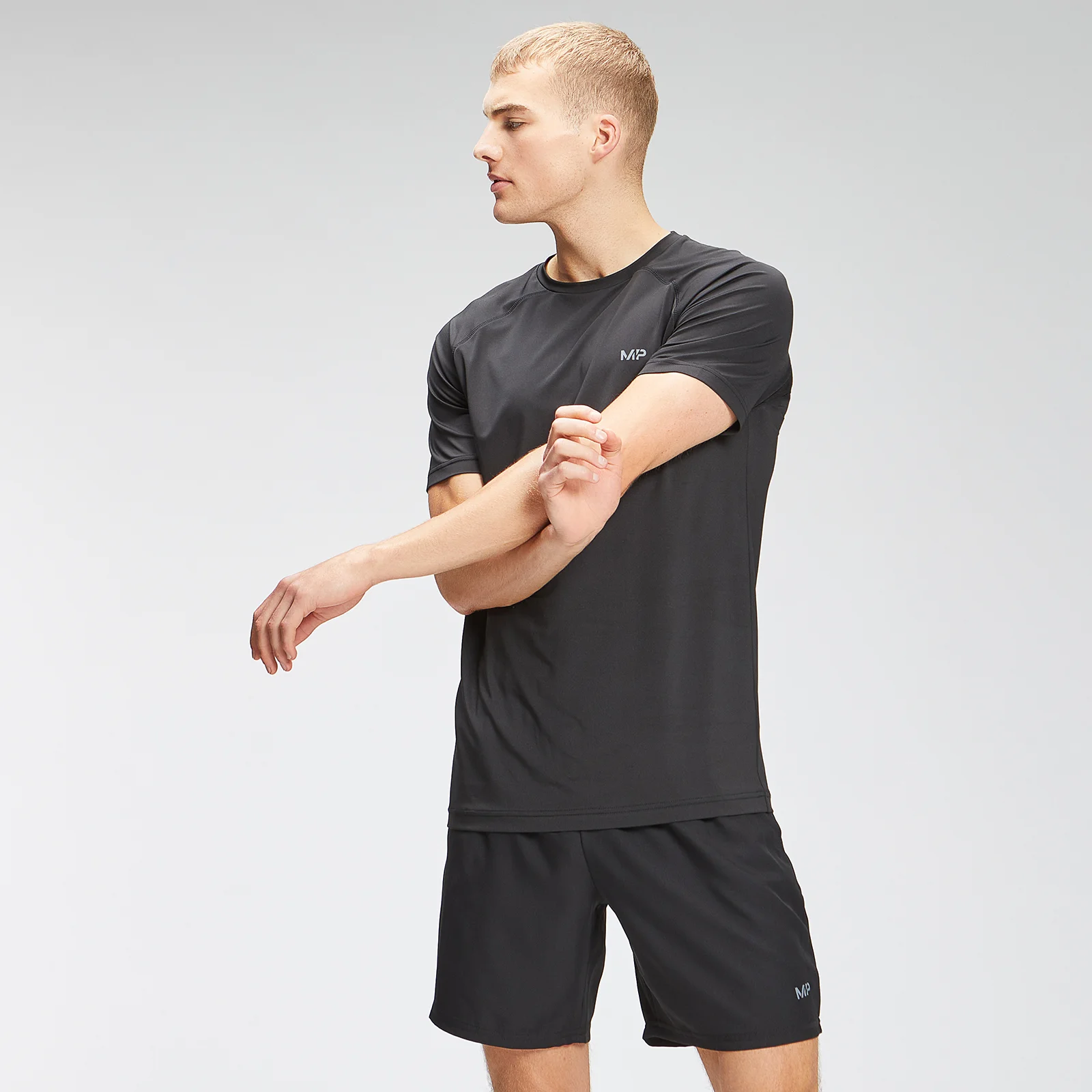 MP Men's Repeat Graphic Training Short Sleeve T-Shirt - Black - XXS الصورة 1