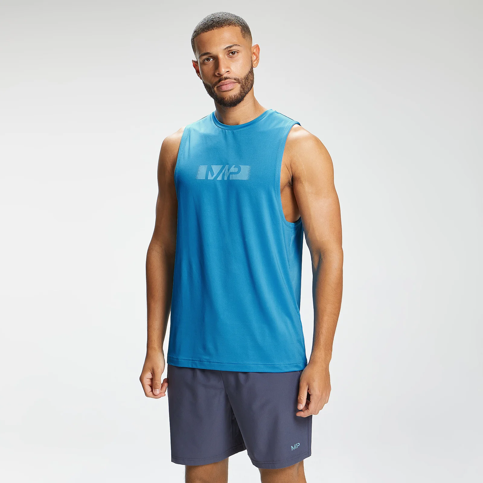 MP Men's Graffiti Graphic Training Tank Top - Bright Blue - XXS الصورة 1