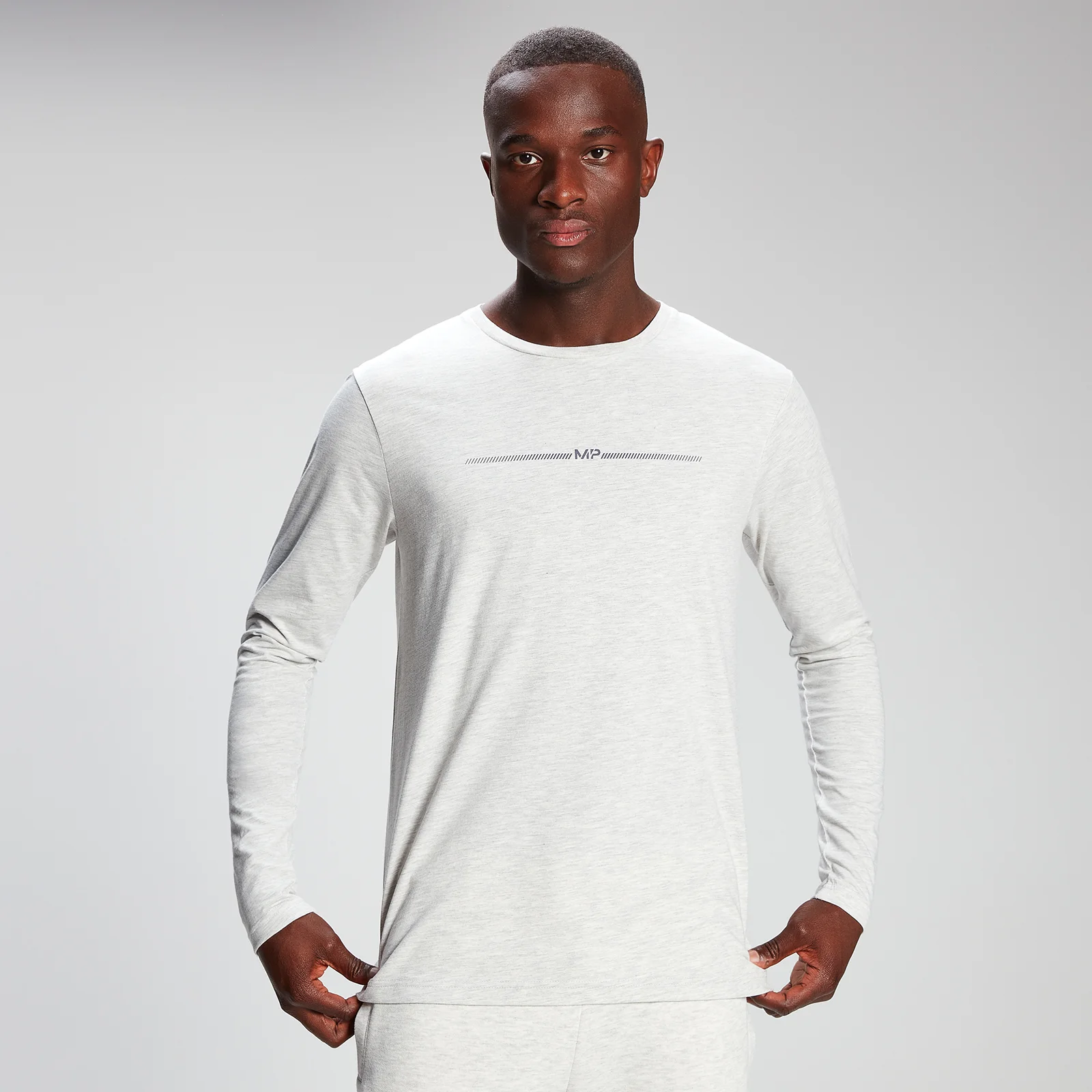 MP Men's Mini Mark Graphic Long Sleeve T-Shirt - Light Grey Marl - XXS الصورة 1