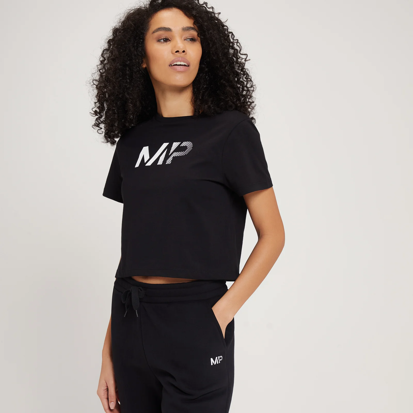 MP Women's Fade Graphic Crop T-Shirt - Black - XXS الصورة 1
