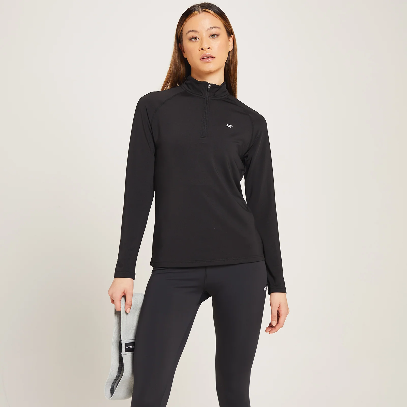 MP Women's Linear Mark Training 1/4 Zip Top - Black - XXS الصورة 1