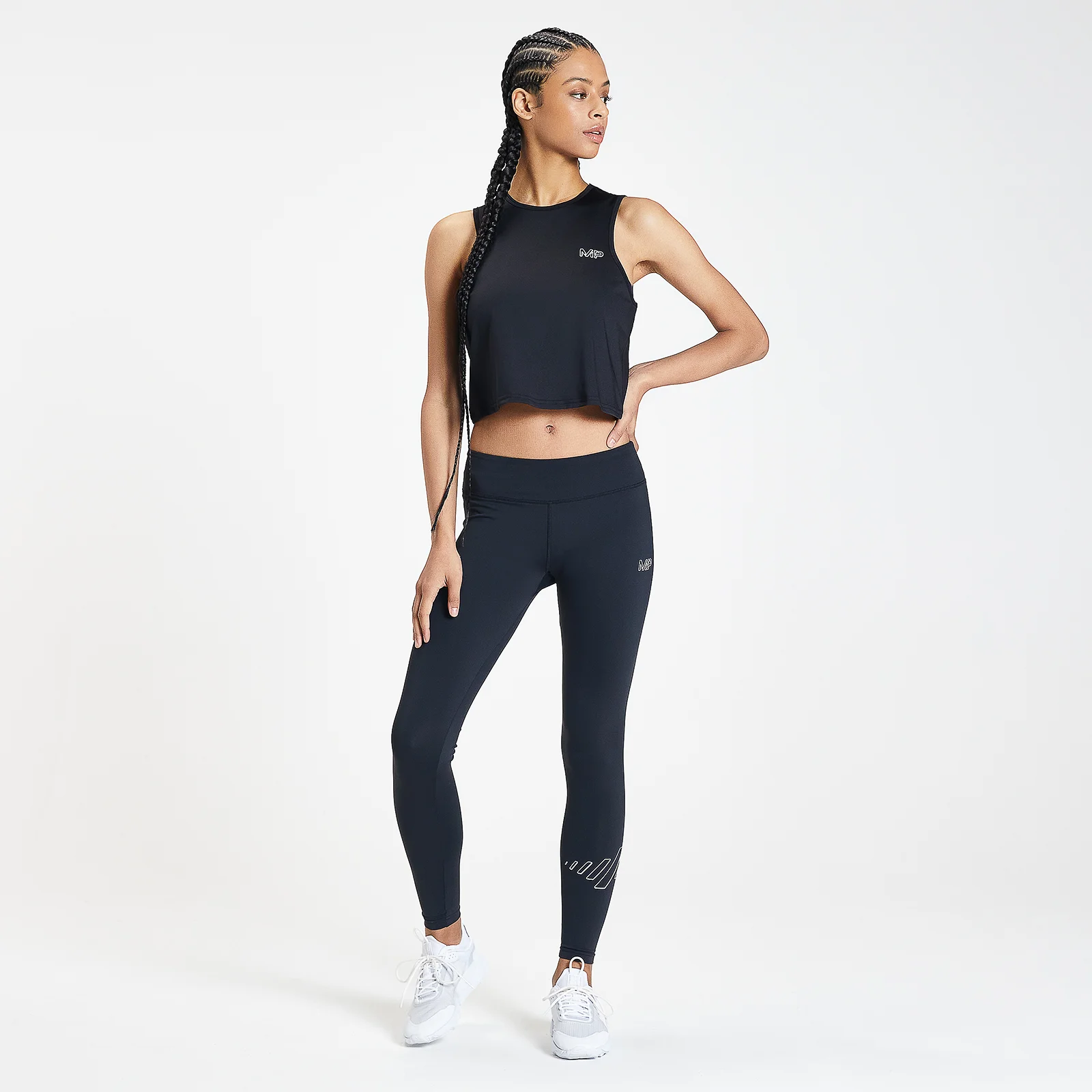 MP Women's Infinity Mark Training Crop Vest - Black - XXS الصورة 1