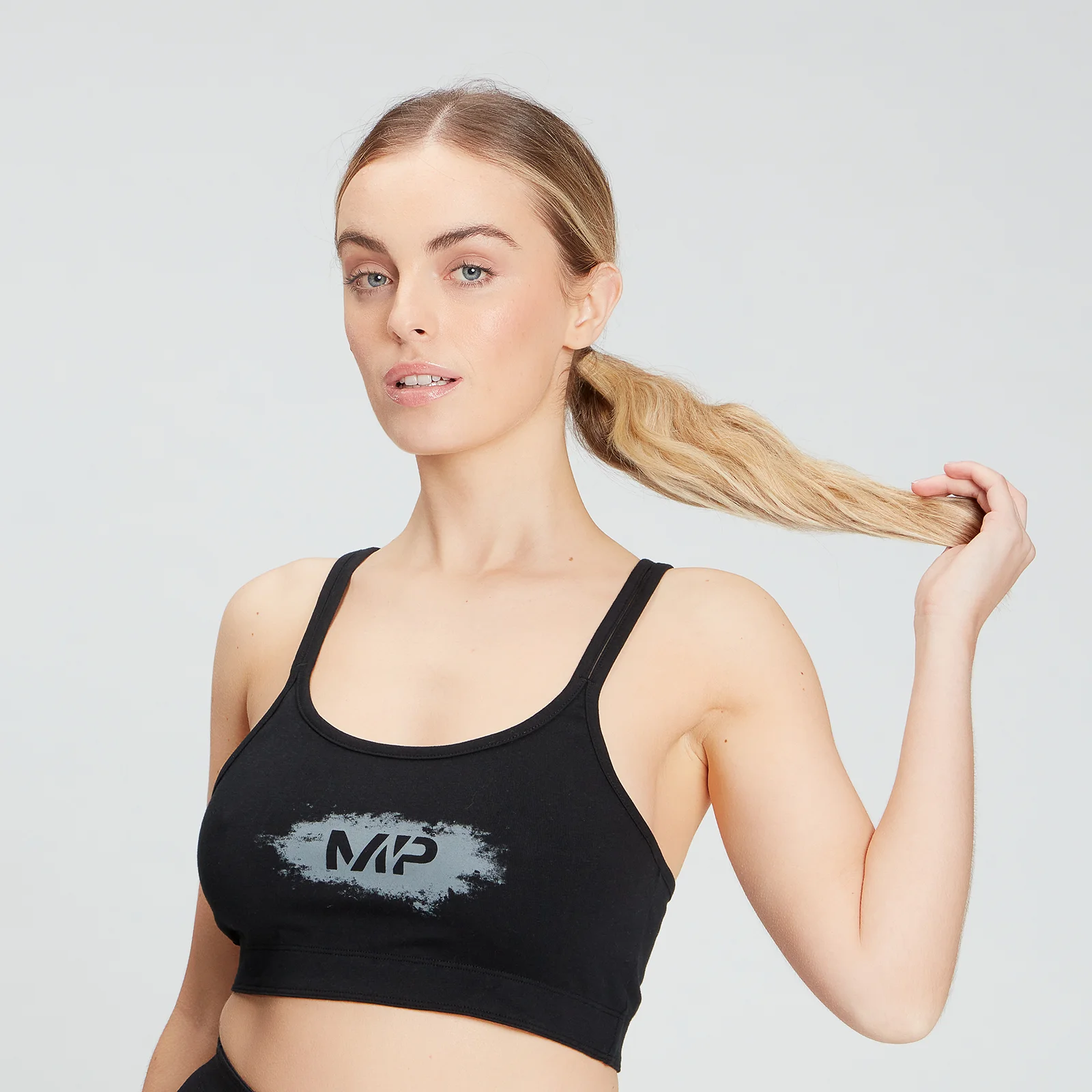 MP Women's Chalk Graphic Sports Bra - Black - XXS الصورة 1