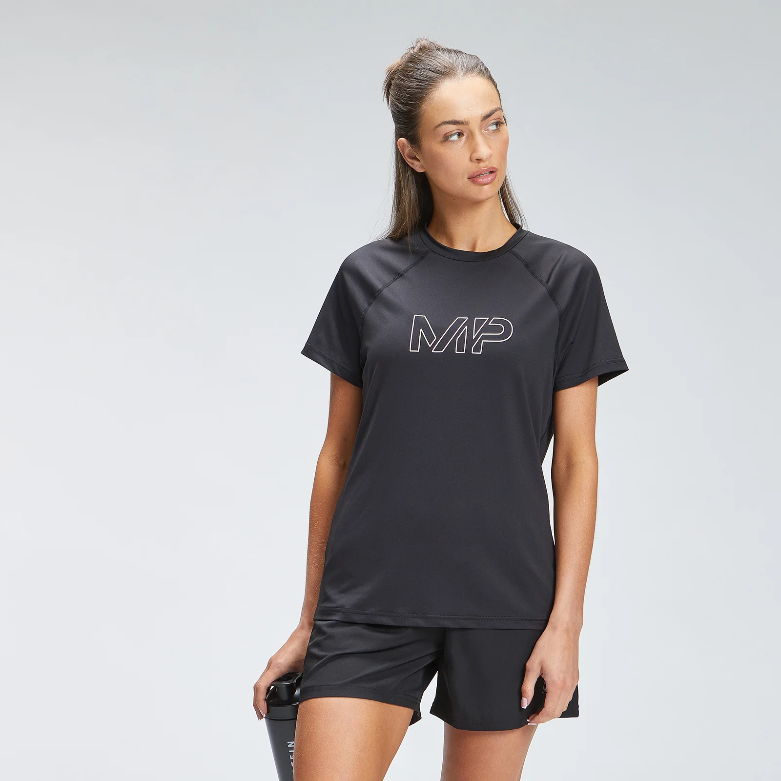 MP Women's Repeat Mark Graphic Training T-Shirt - Black - XXS الصورة 1