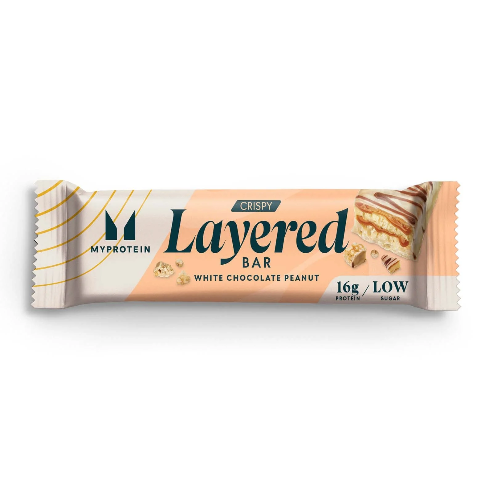 Myprotein Crispy Layered Bar, White Chocolate Peanut, 58g (Sample) الصورة 1
