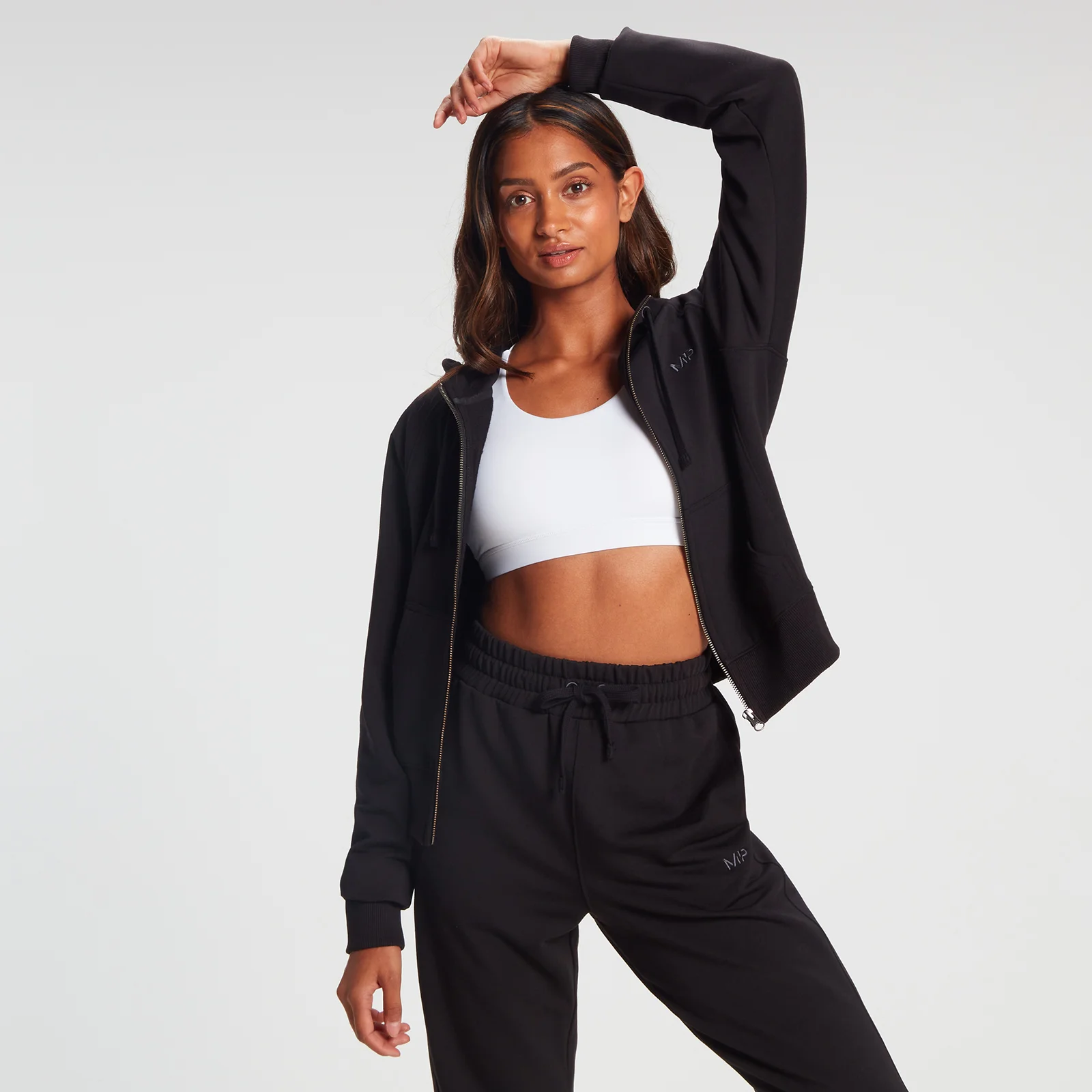 MP Women's Rest Day Zip Through Hoodie - Washed Black - XXS الصورة 1