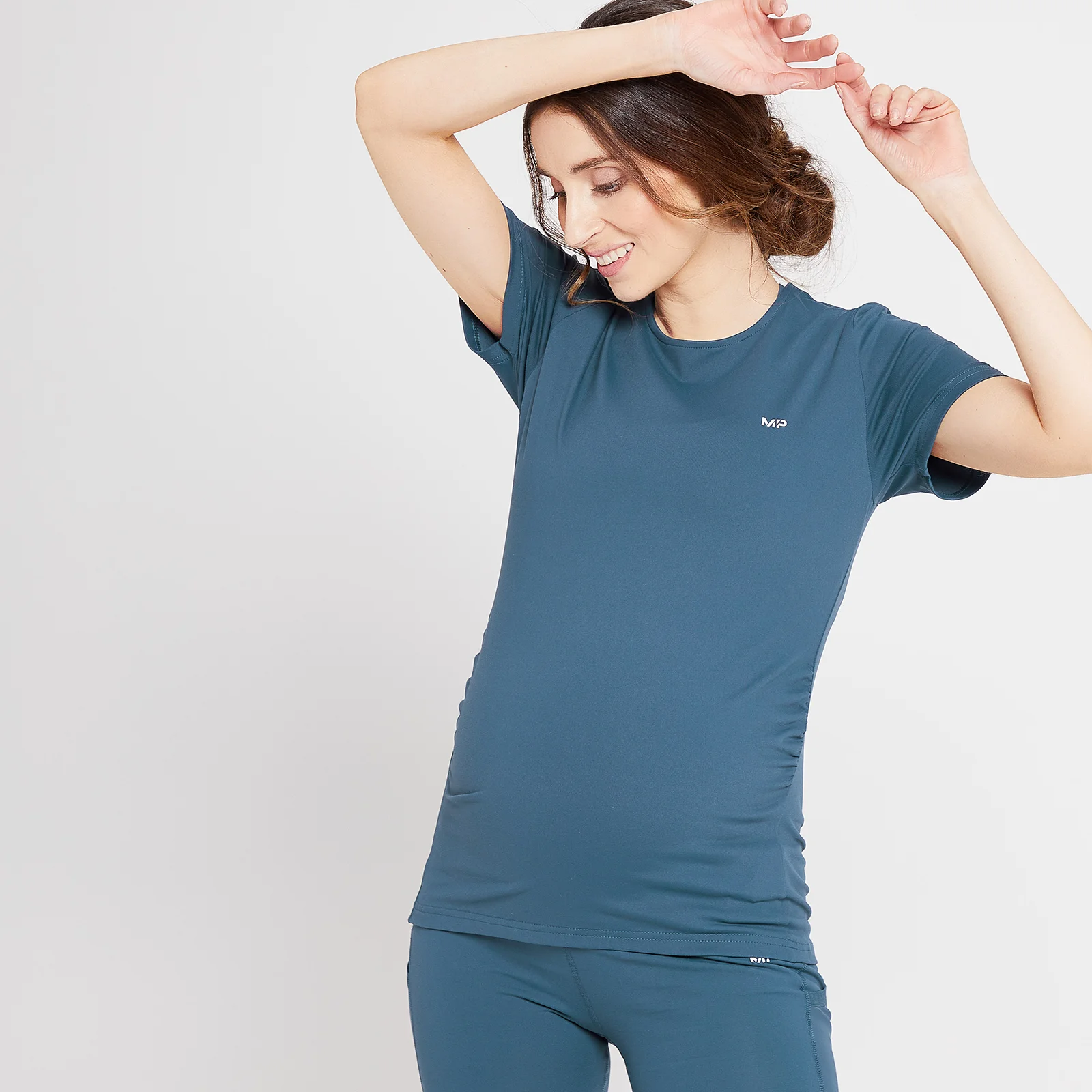 MP Women's Power Maternity Short Sleeve Top - Dust Blue - S الصورة 1