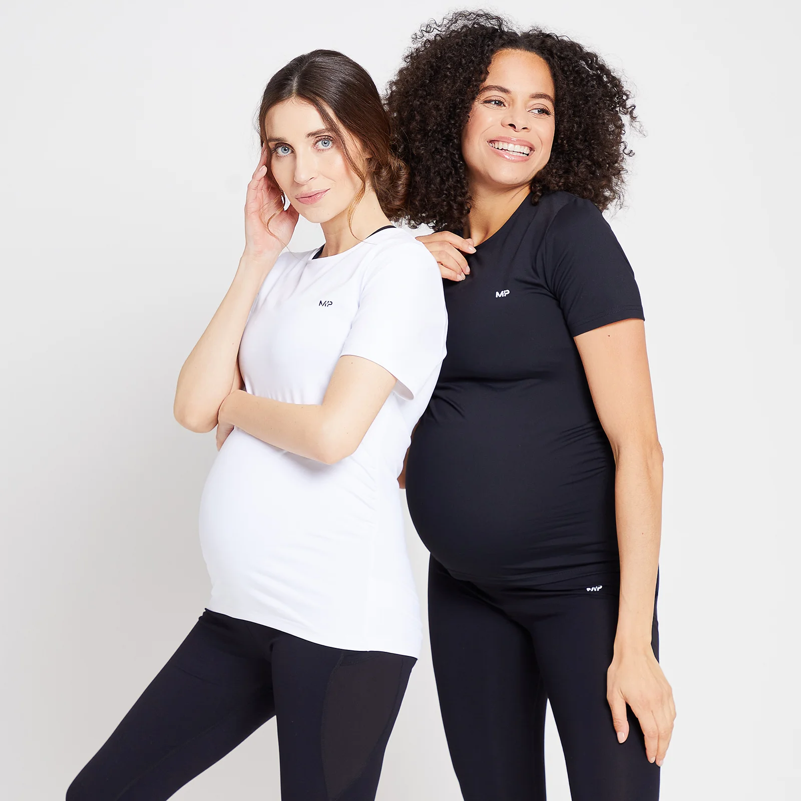 MP Women's Power Maternity Short Sleeve Top Multipack - Black/White - XXS الصورة 1