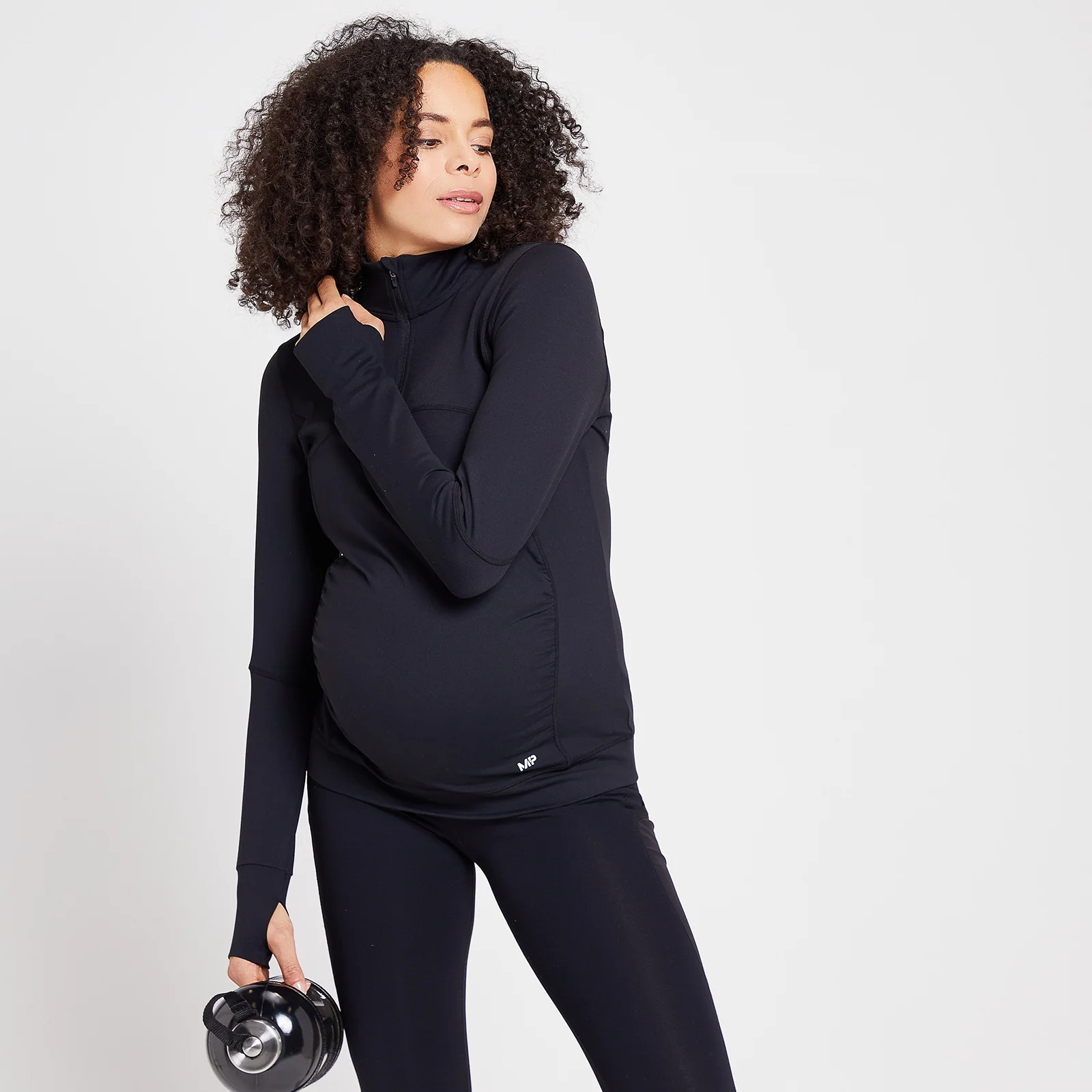 MP Women's Power Maternity 1/4 Zip - Black - XXS الصورة 1