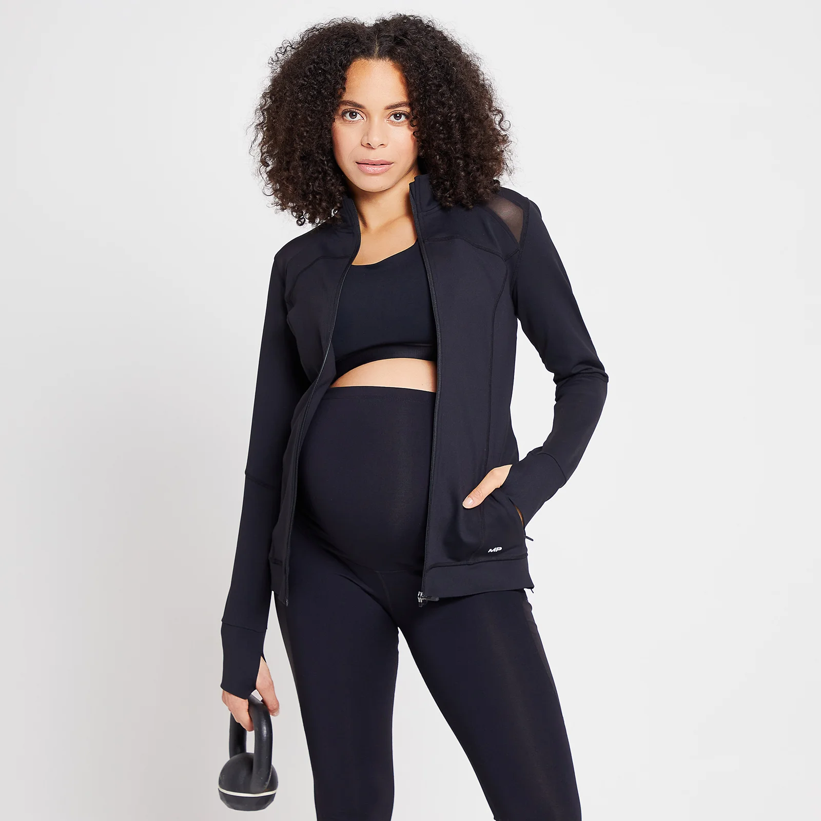MP Women's Power Maternity Jacket - Black - XXS الصورة 1