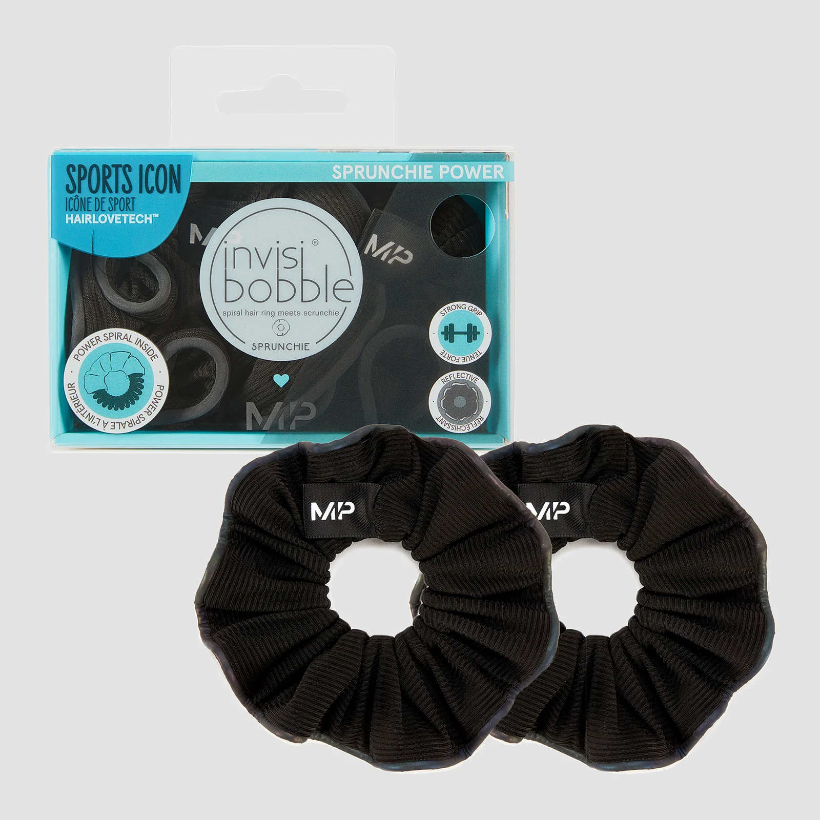 MP X Invisibobble® Reflective Power Sprunchie – Black - 2 PACK الصورة 1