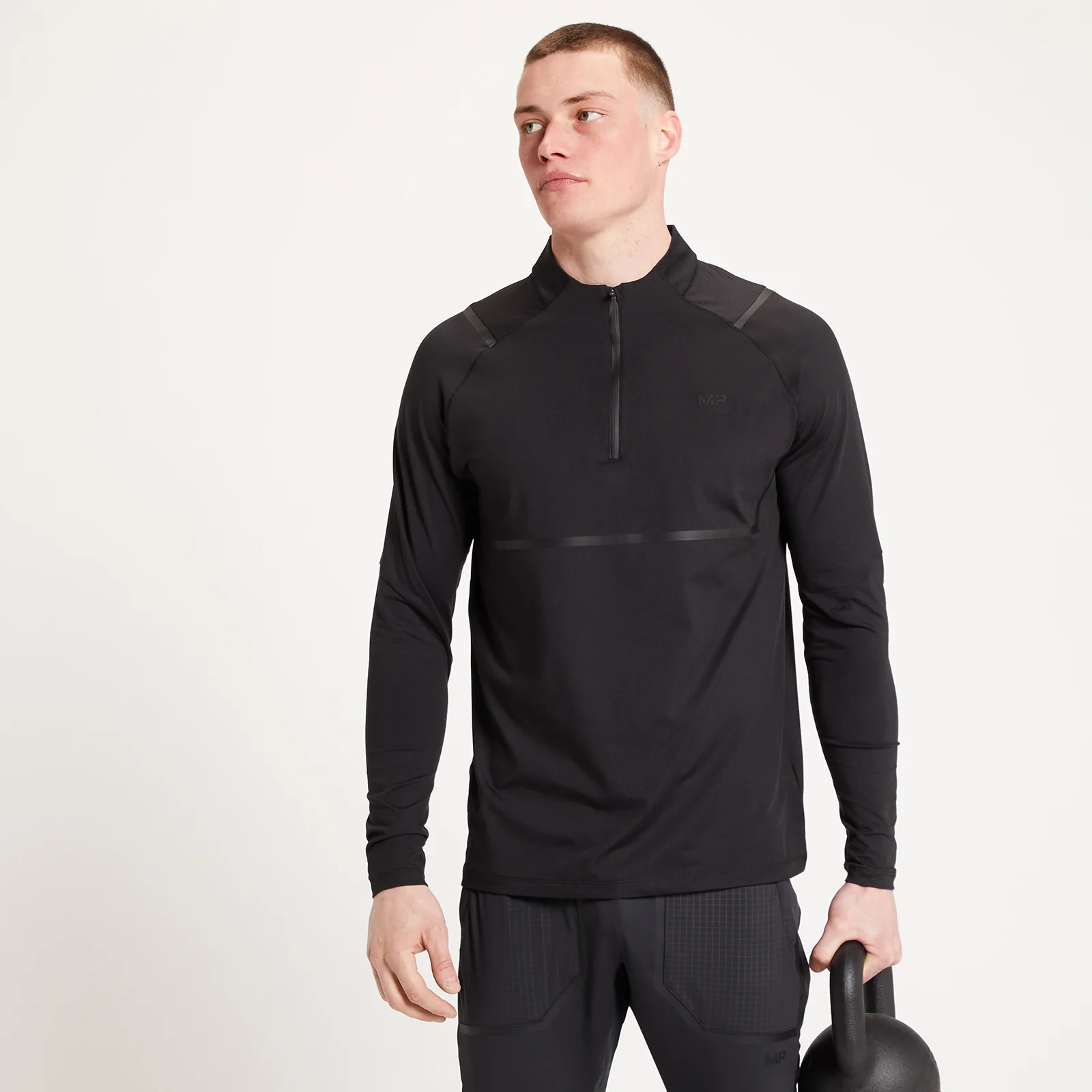 Limited Edition MP Men's Tempo Ultra 1/4 Zip Top - Black - XXS الصورة 1